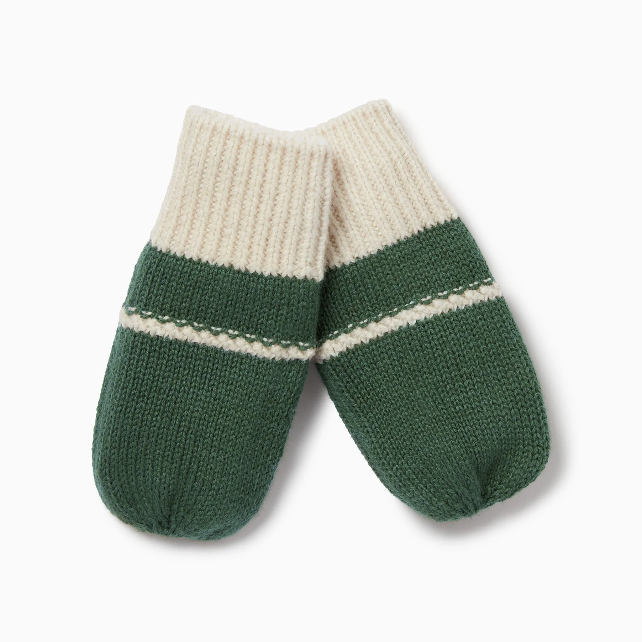 Knitted Colourblock Mittens - Image 2