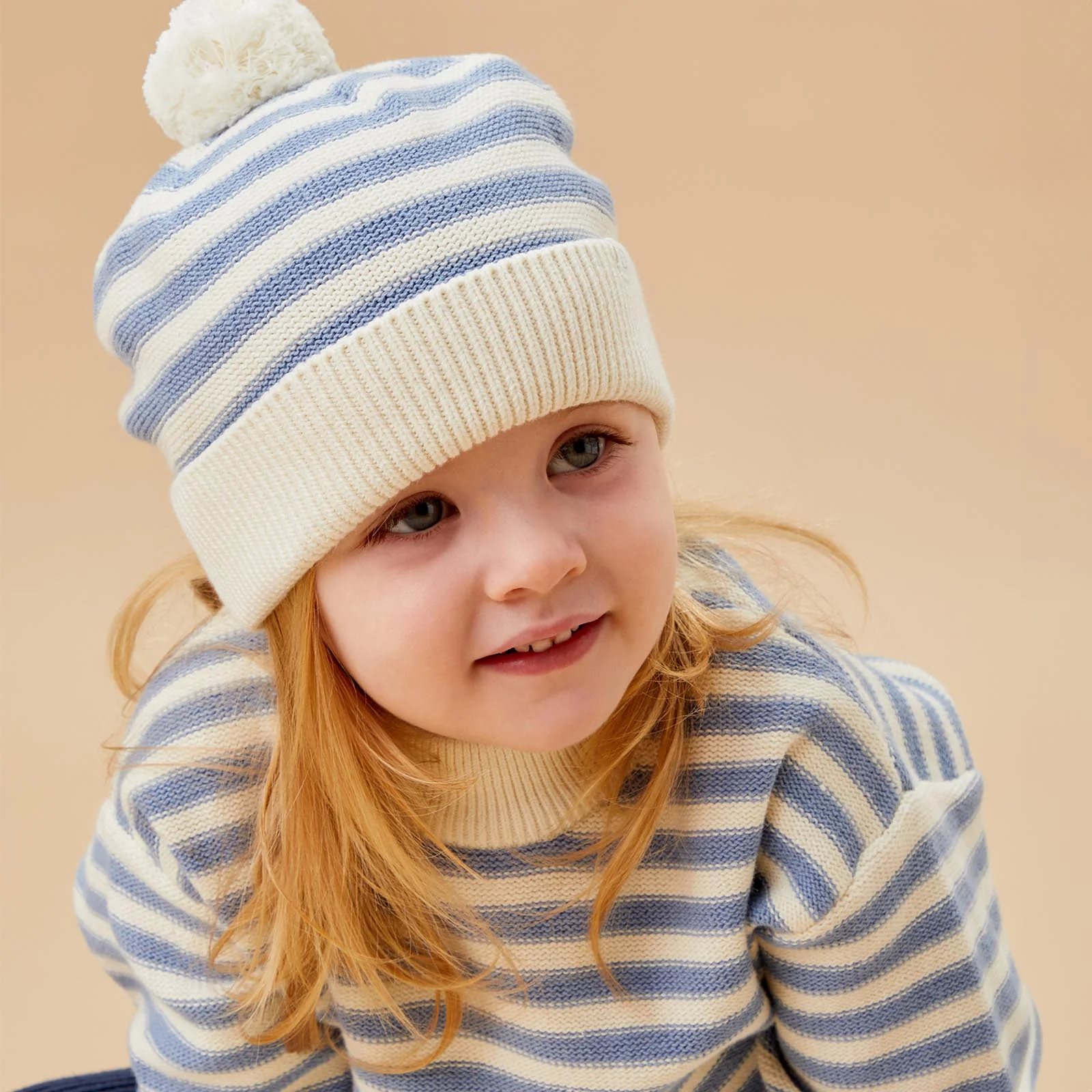 Knitted Striped Beanie - Image 3