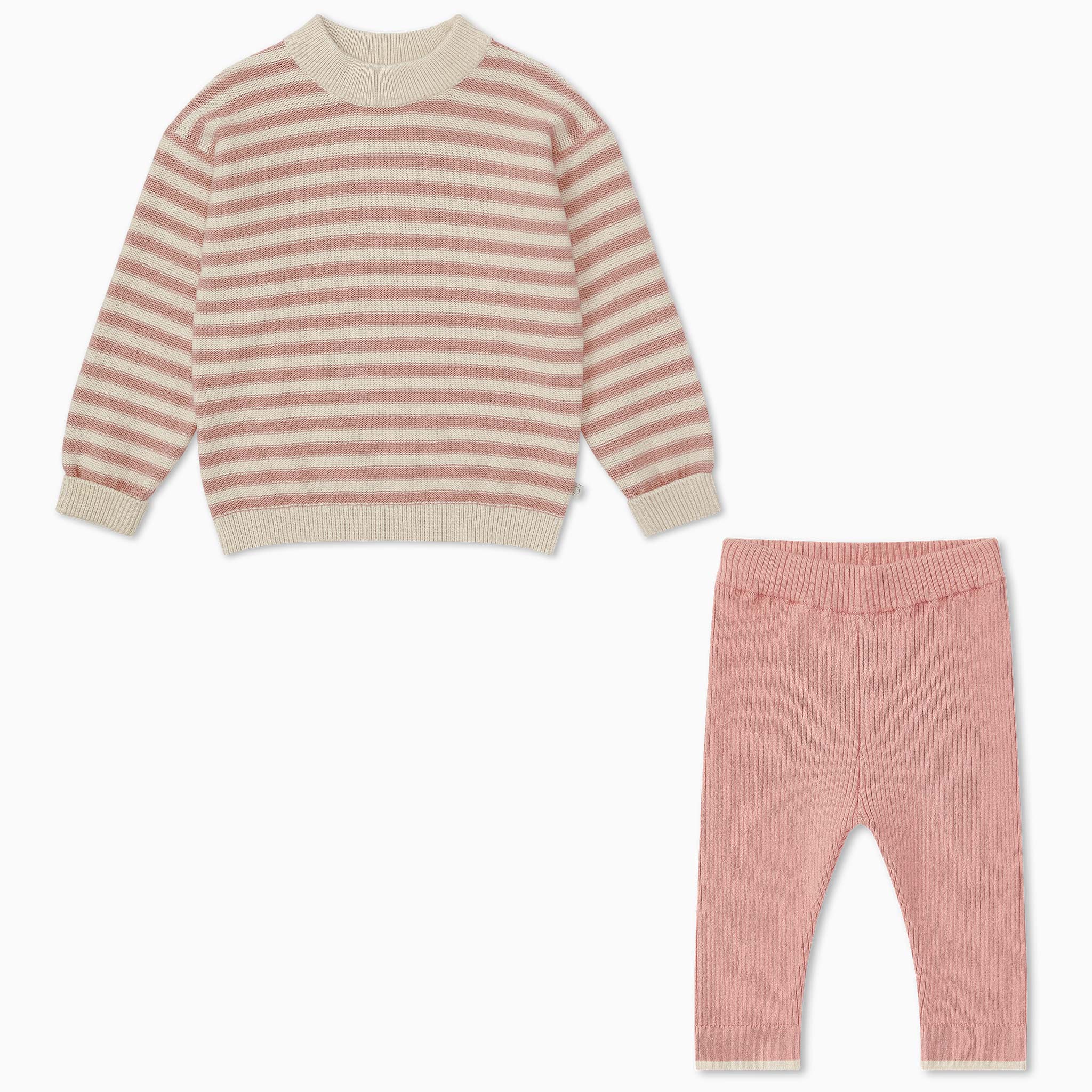 Knitted Striped Jumper & Leggings Outfit - Image 2