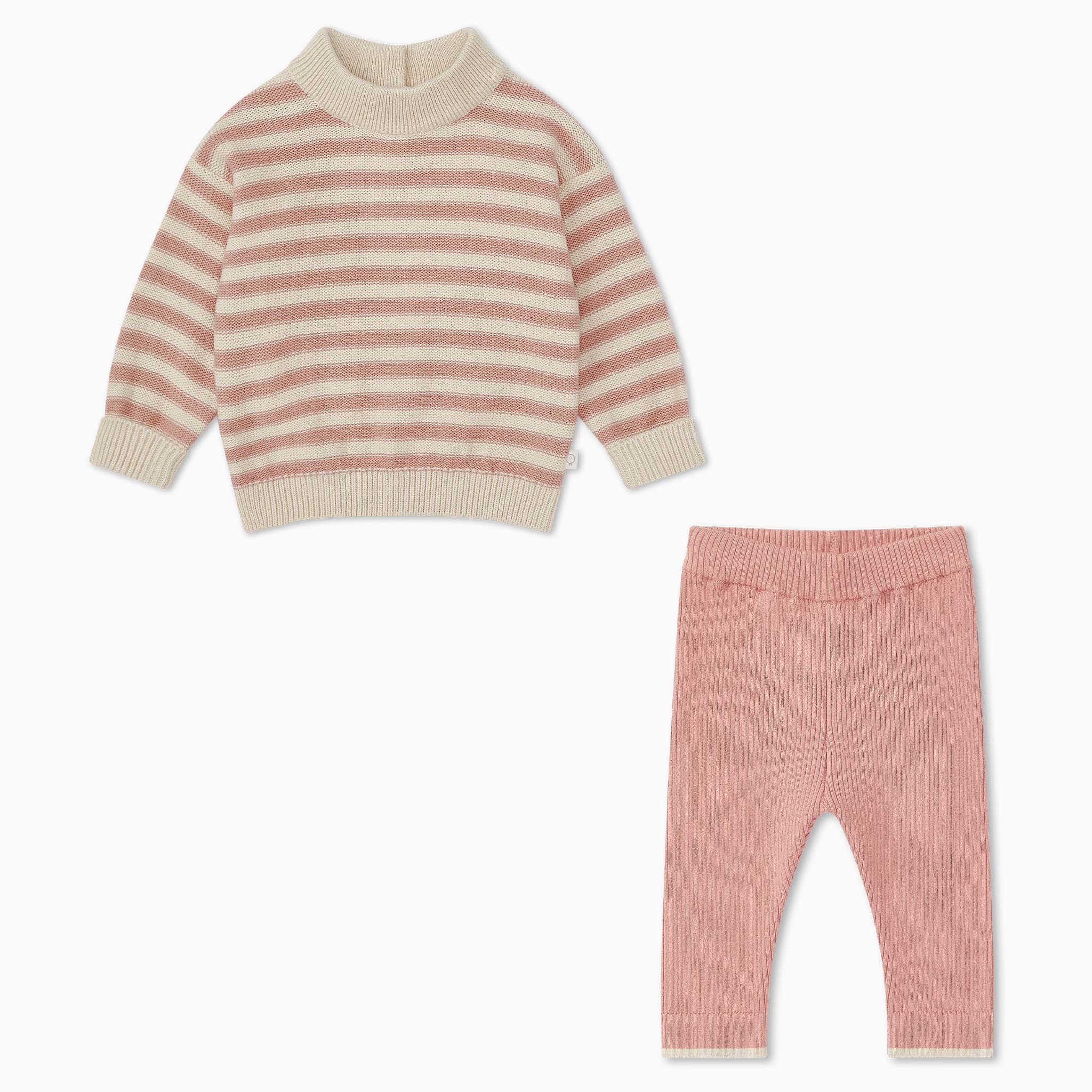 Knitted Striped Jumper & Leggings Outfit - Image 3