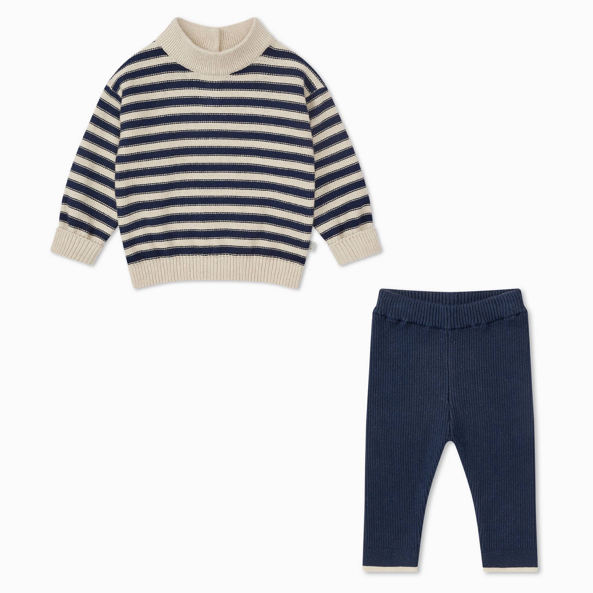 Knitted Striped Jumper & Leggings Outfit - Image 9