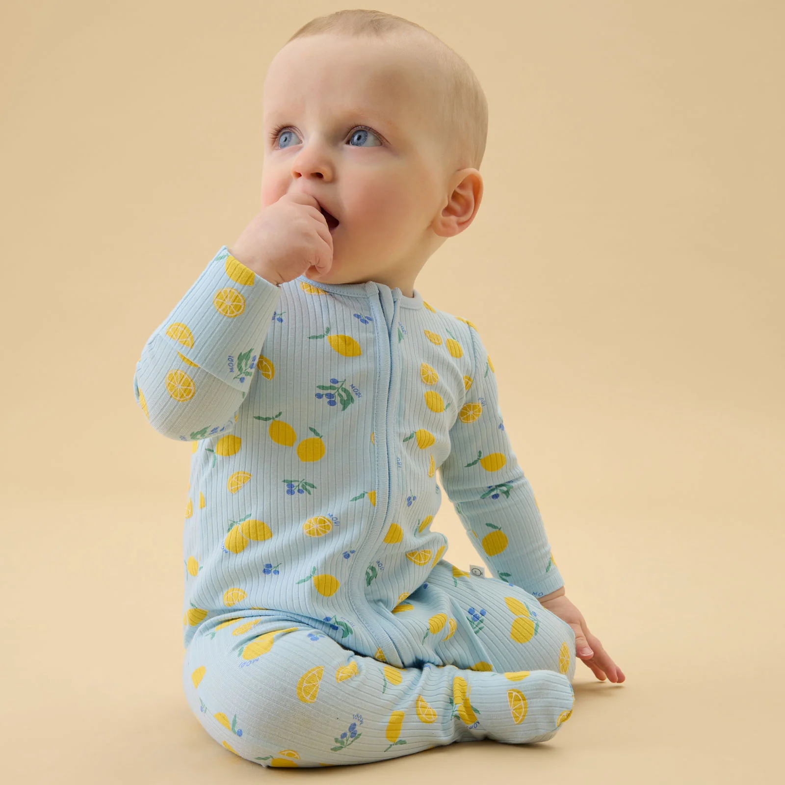 Lemon Lullaby Ribbed Clever Zip Sleepsuit