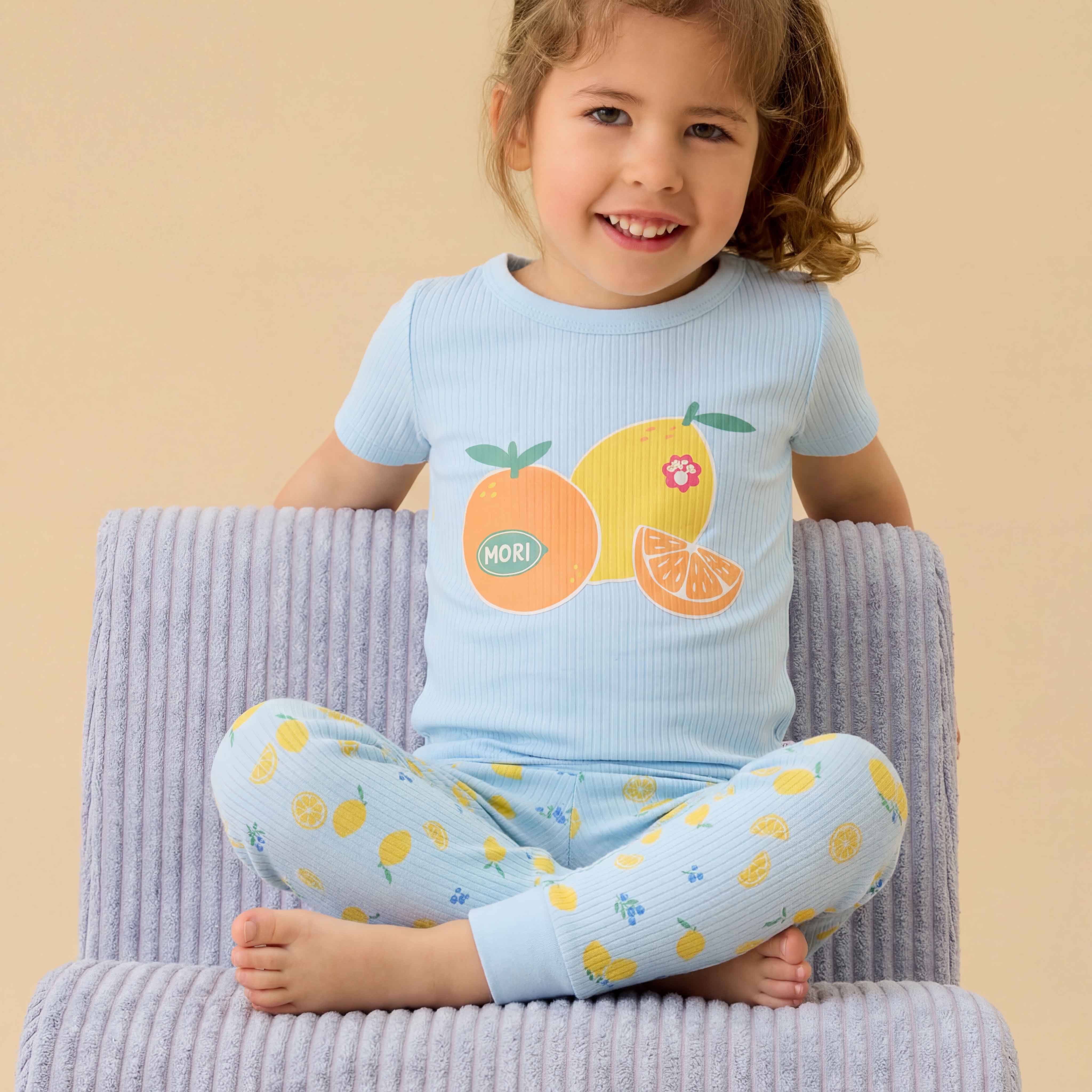 Lemon Lullaby Short Sleeve Ribbed Pyjamas