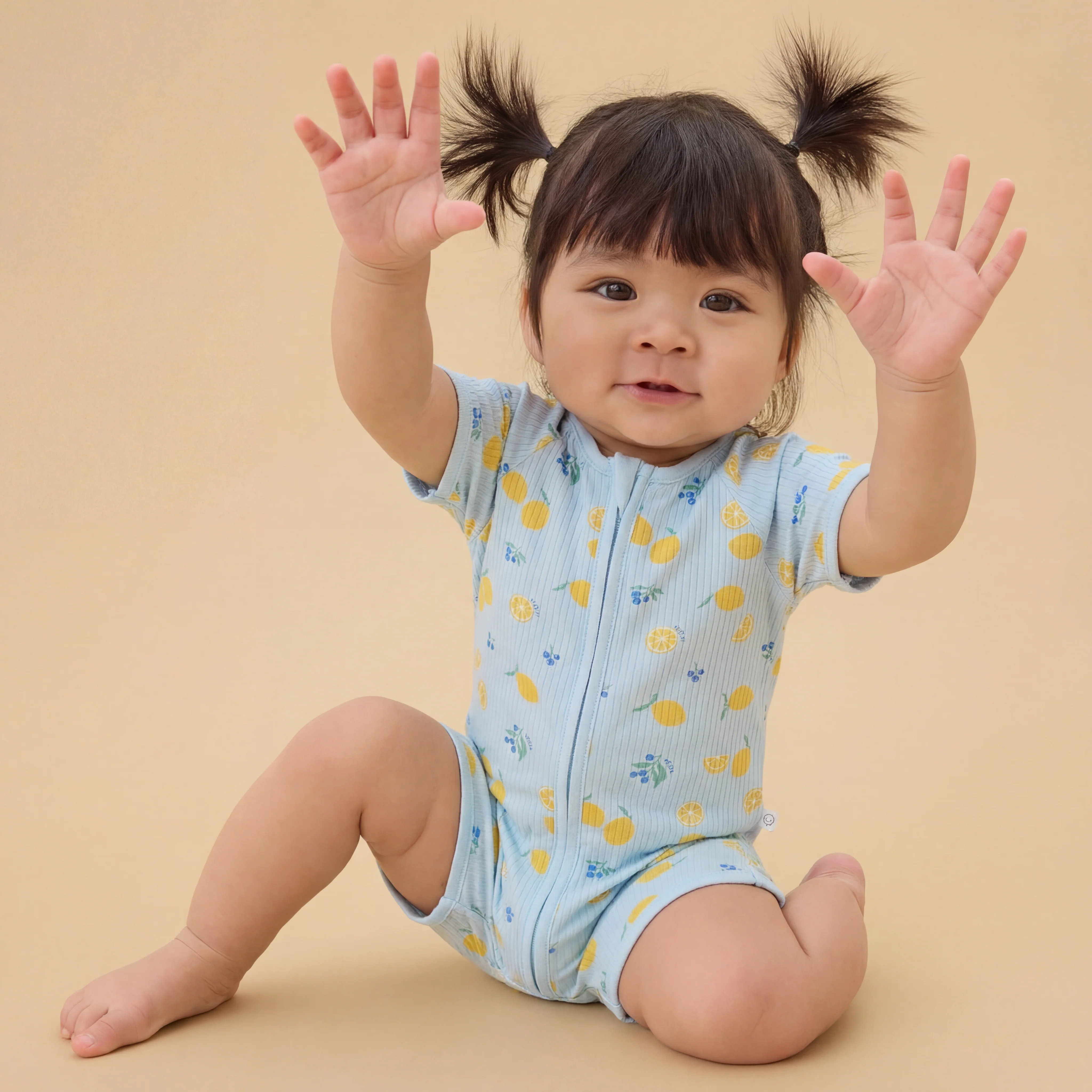 Lemon Lullaby Ribbed Summer Sleepsuit