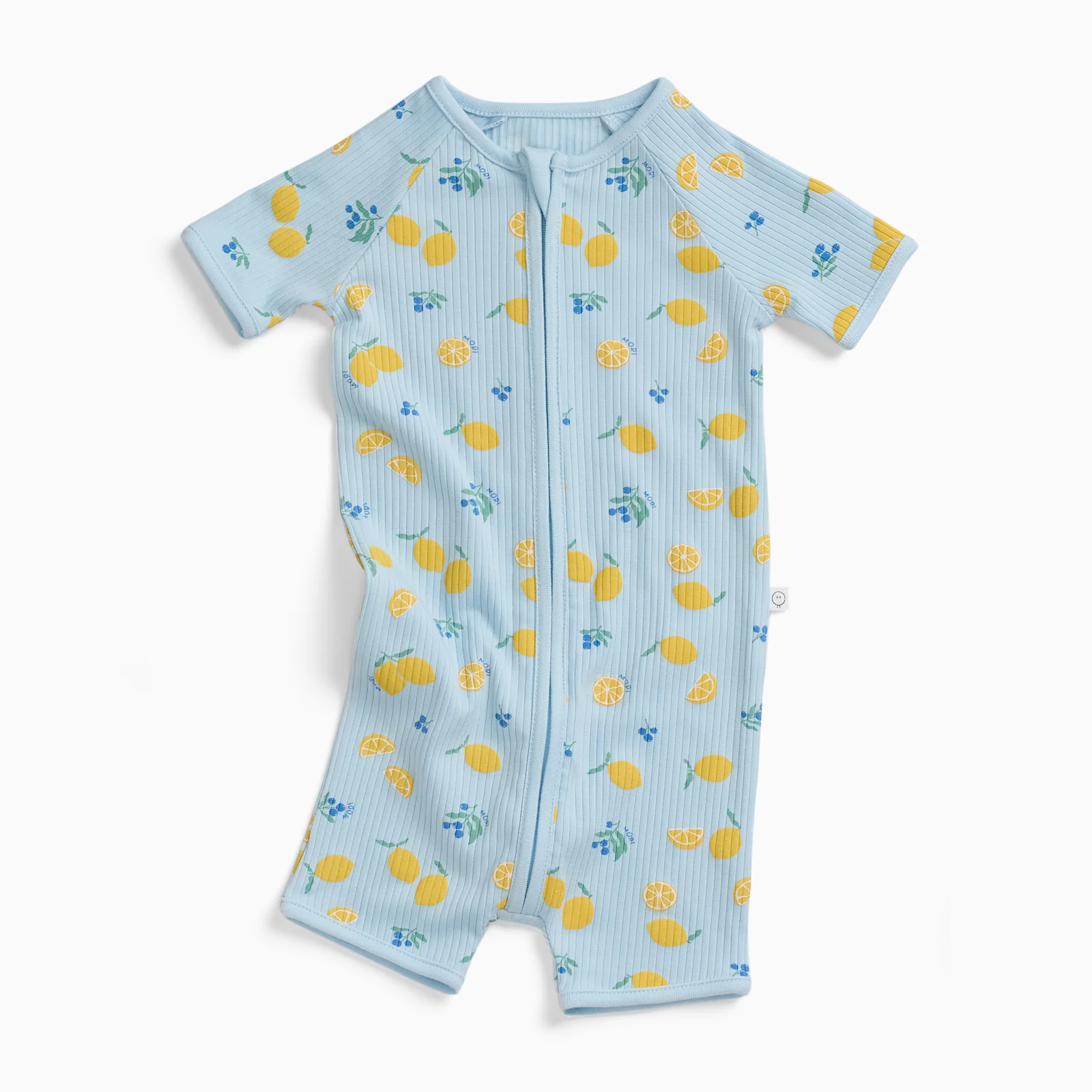 Lemon Lullaby Ribbed Summer Sleepsuit - Image 2