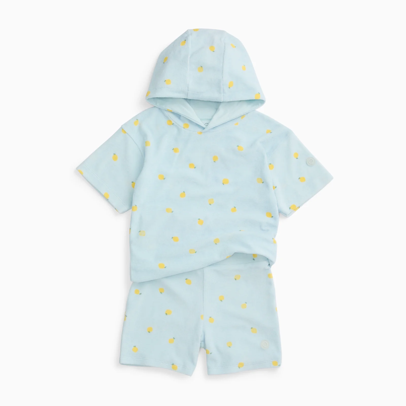 Lemon Terry Towelling Oversized Hoodie & Shorts Outfit - Image 2