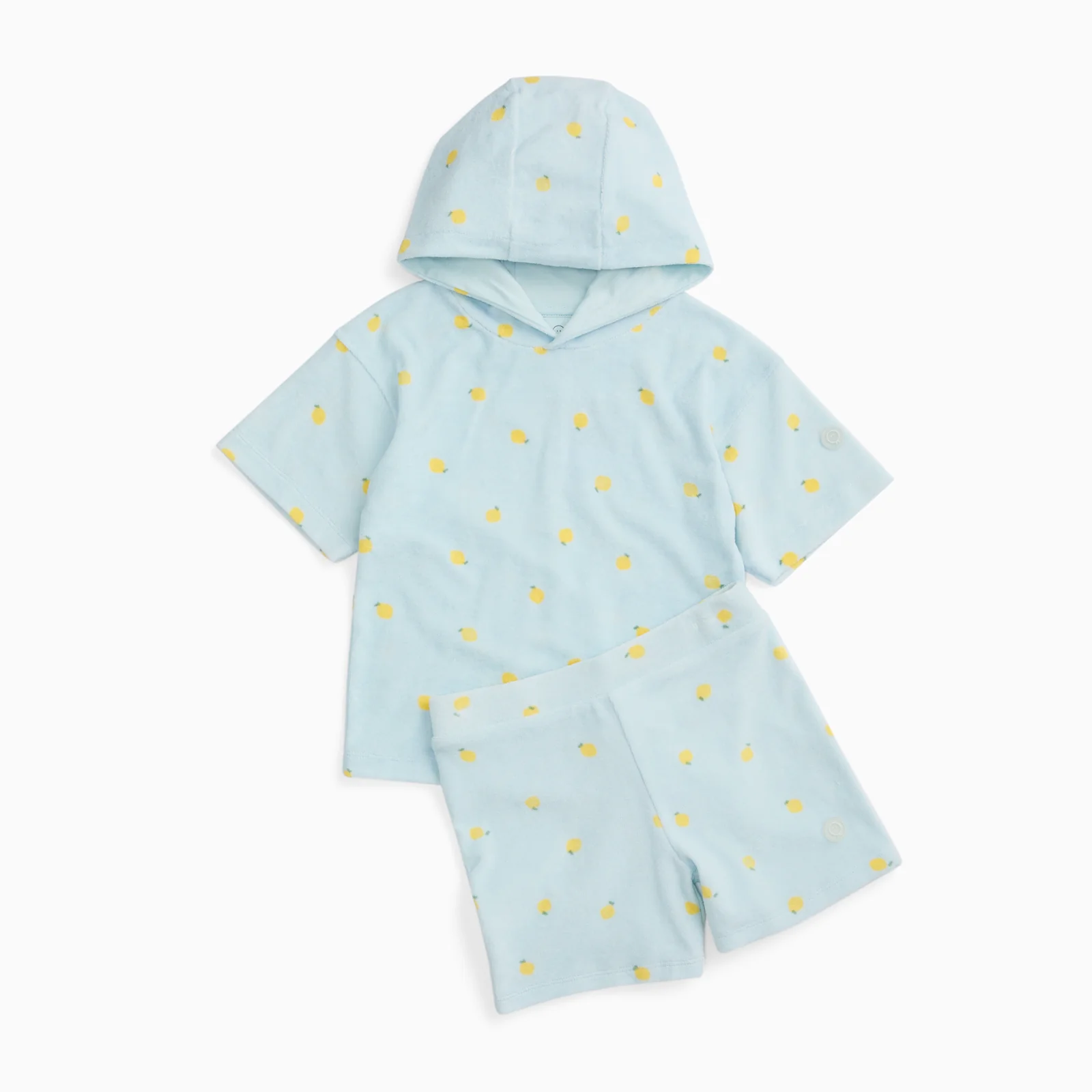 Lemon Terry Towelling Oversized Hoodie & Shorts Outfit - Image 3