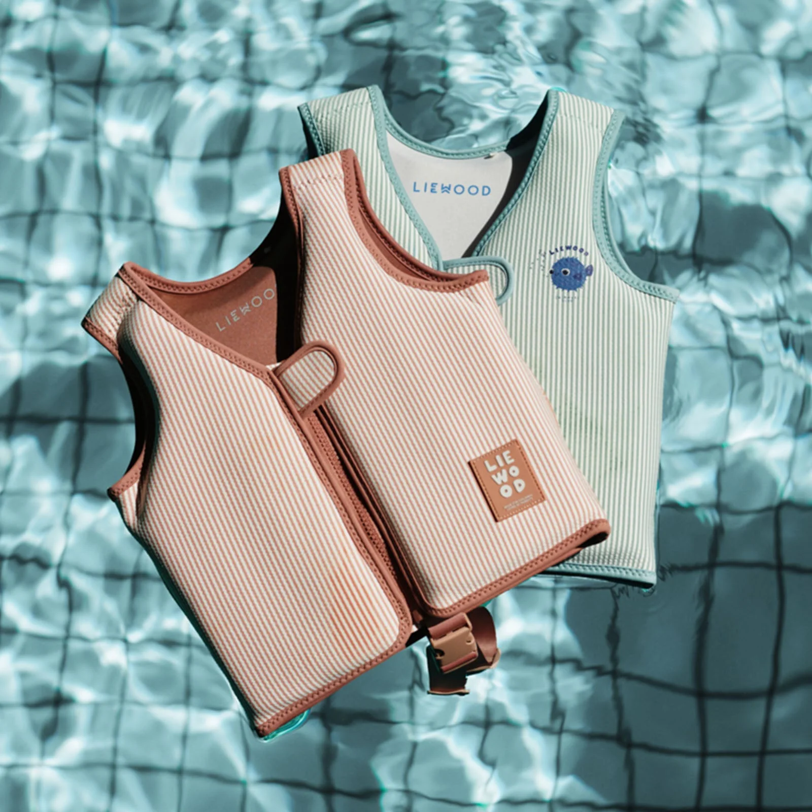 Liewood Dove Swim Vest - Seersucker Tuscany Rose