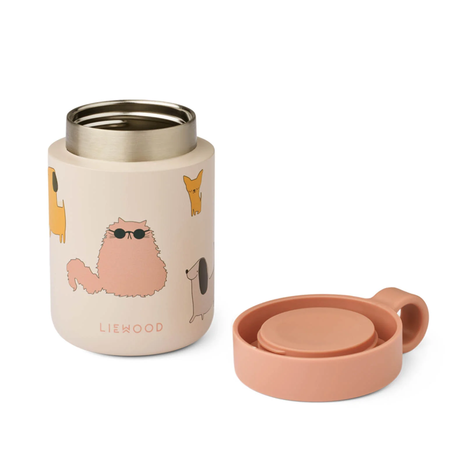 Liewood Kiani Printed Food Jar - Cats and Dogs - Image 2