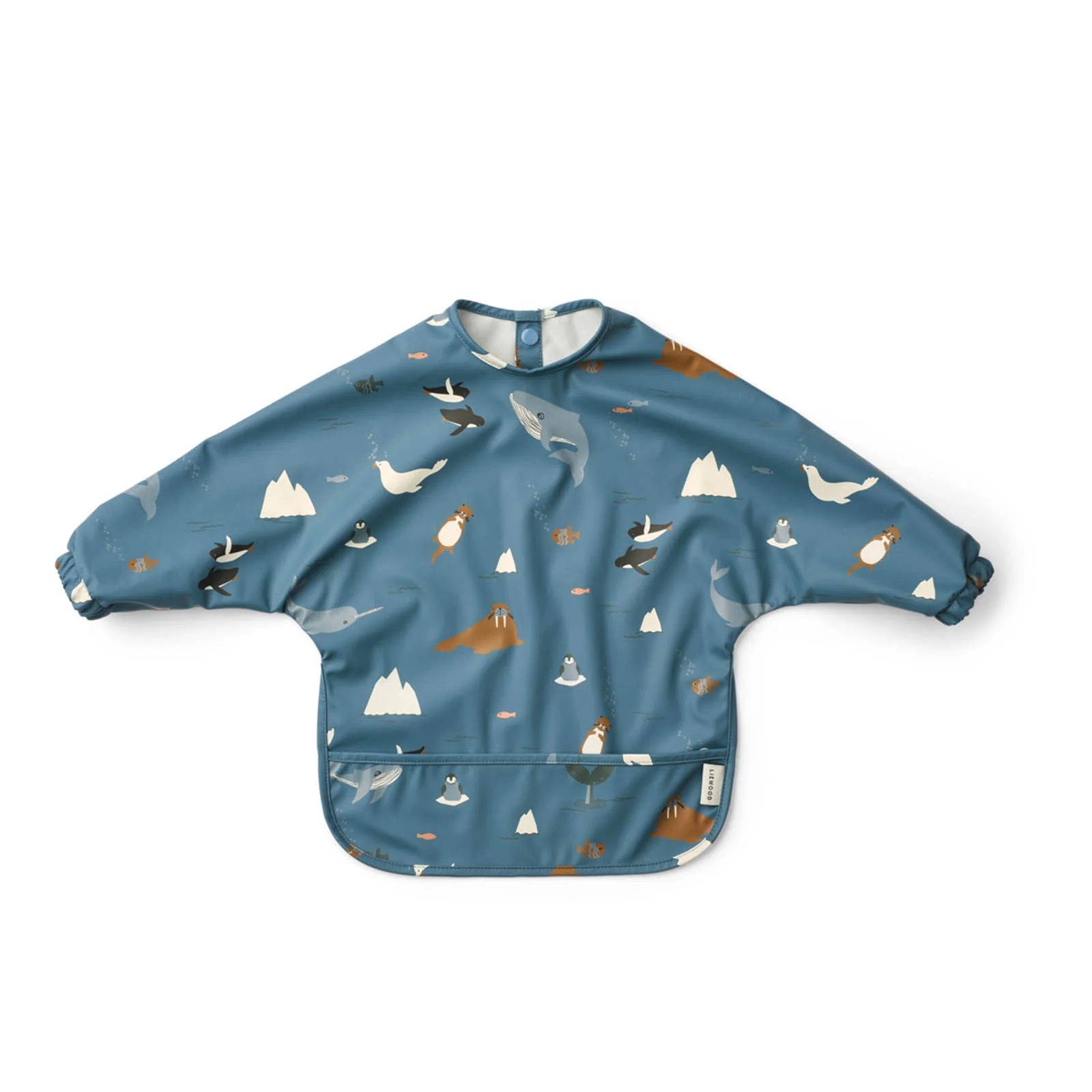 Liewood Long Sleeved Merle Cape Bib - Arctic Sea Ocean View