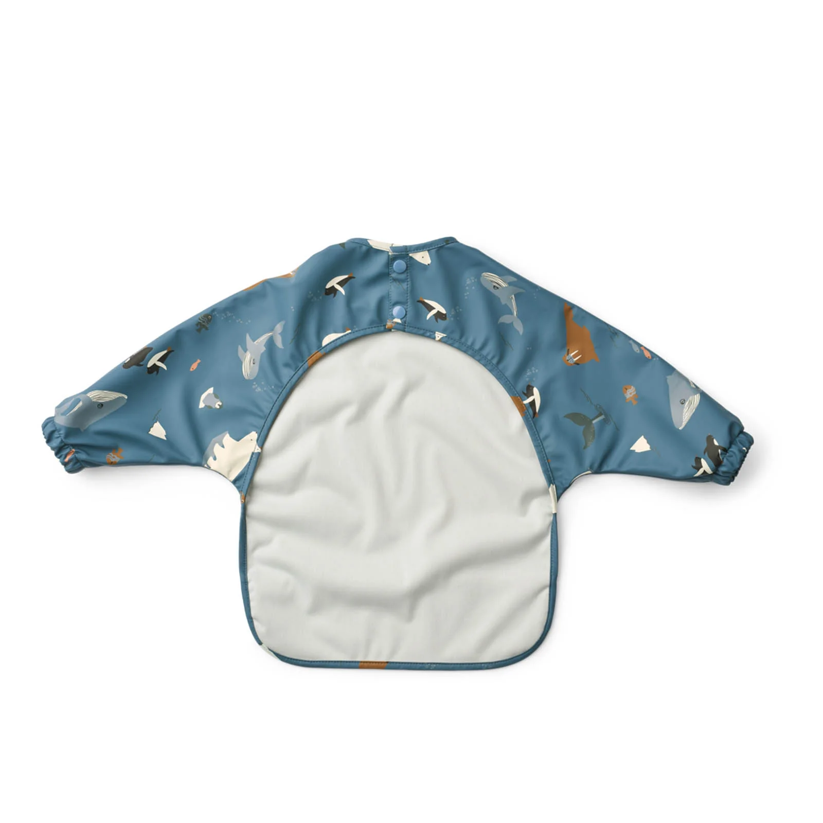 Liewood Long Sleeved Merle Cape Bib - Arctic Sea Ocean View - Image 2