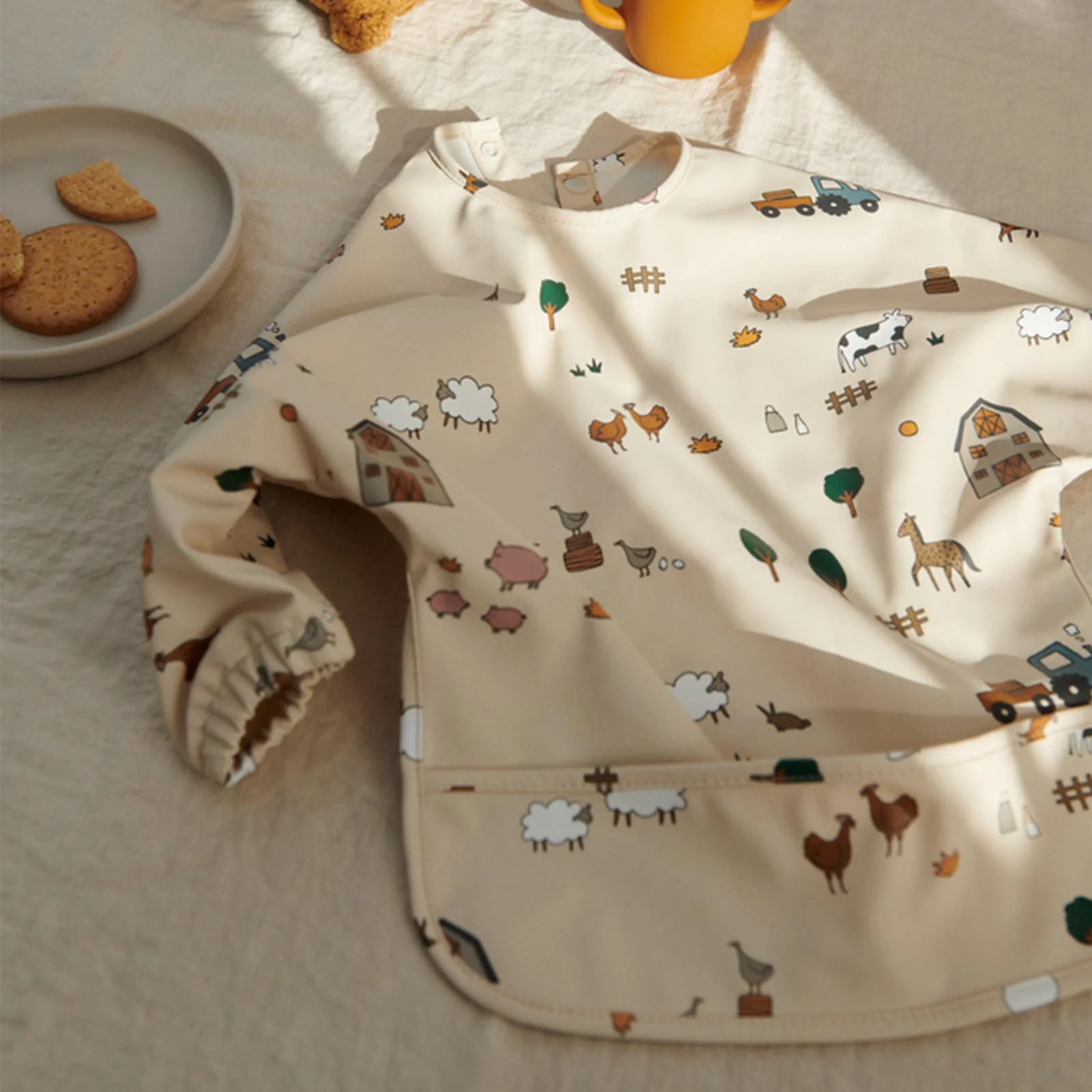 Liewood Long Sleeved Merle Cape Bib - Farm Mix - Image 3