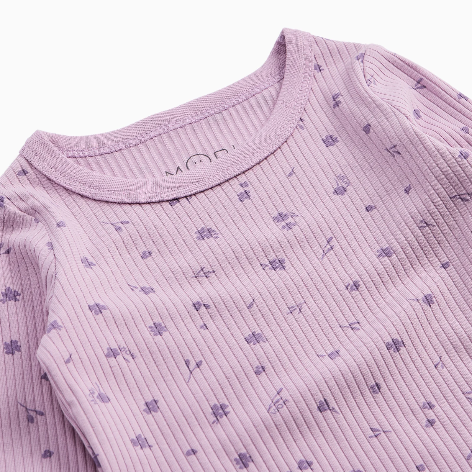 Lilac Floral Ribbed Pyjamas - Image 4