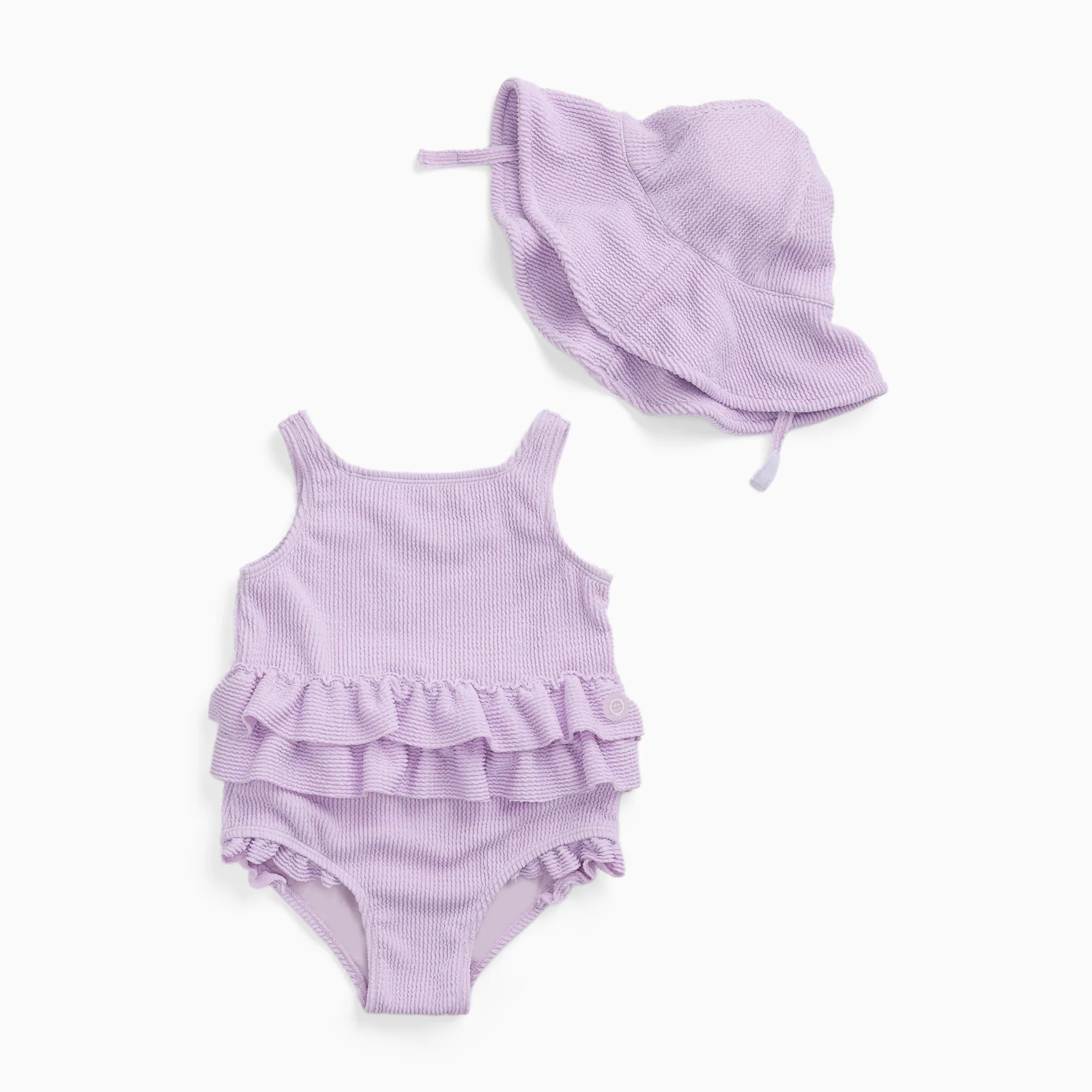 Lilac Frilled Swimsuit & Floppy Hat - Image 2