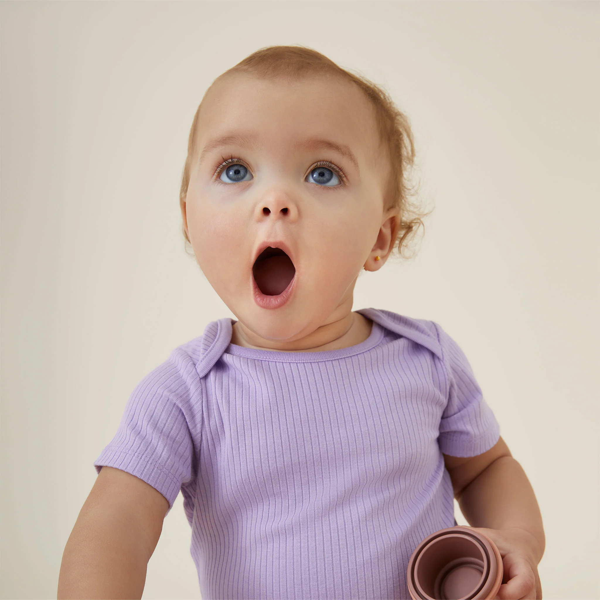 Lilac Ribbed Short Sleeve Bodysuit - Image 3