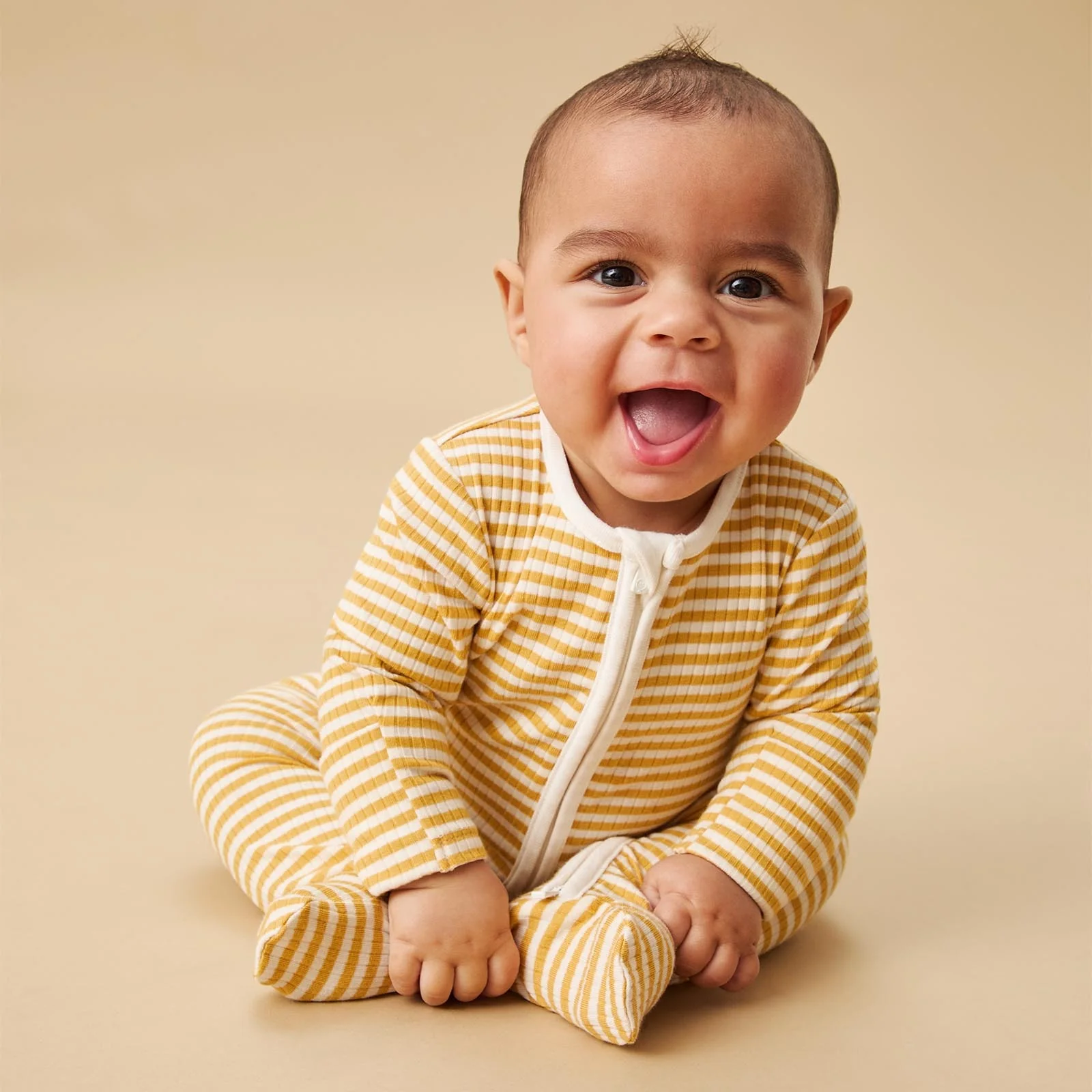 Lion & Striped Ribbed Clever Zip Sleepsuit 2 Pack - Image 3