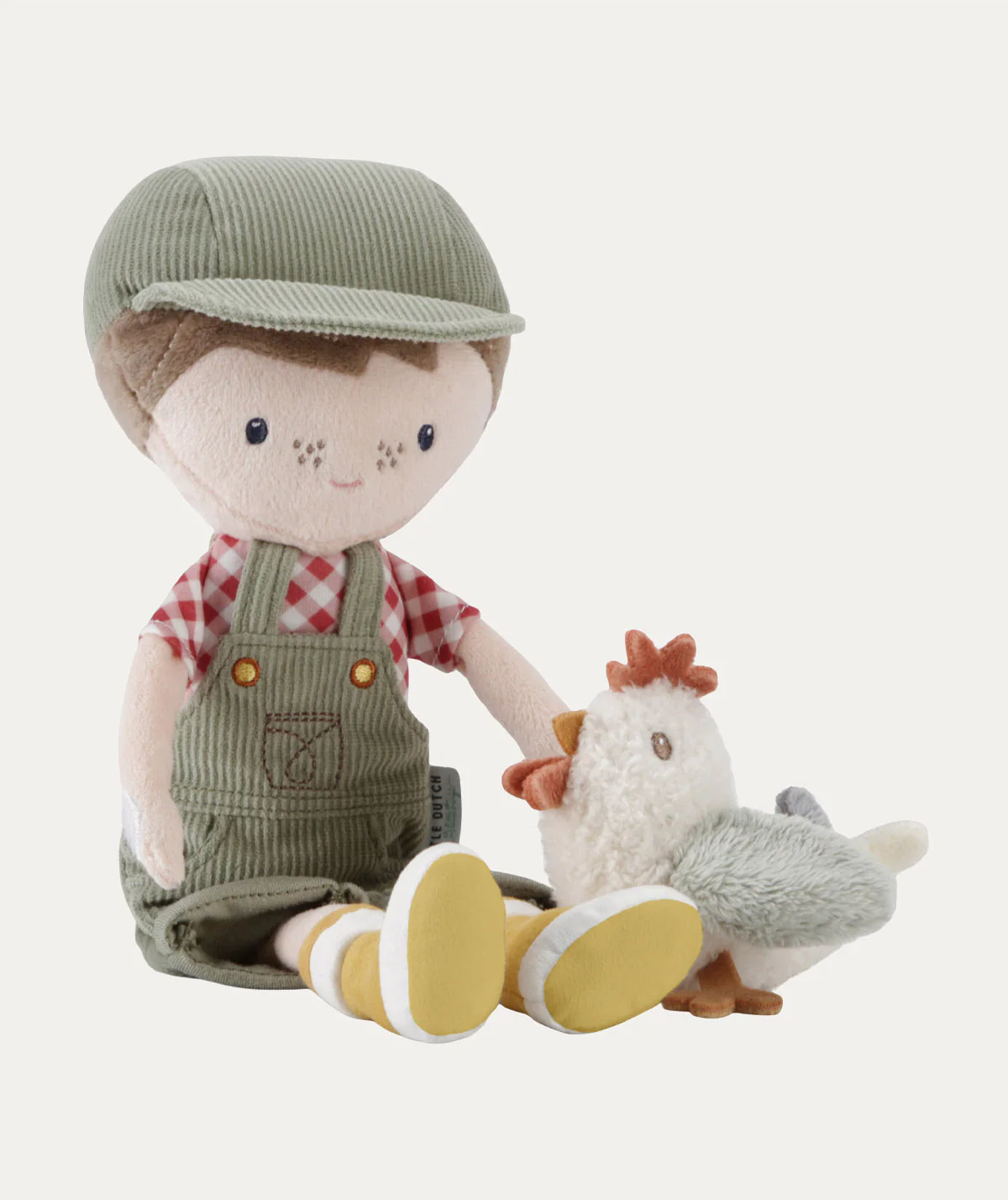 Little Dutch Cuddle doll Farmer Jim with Chicken 35cm
