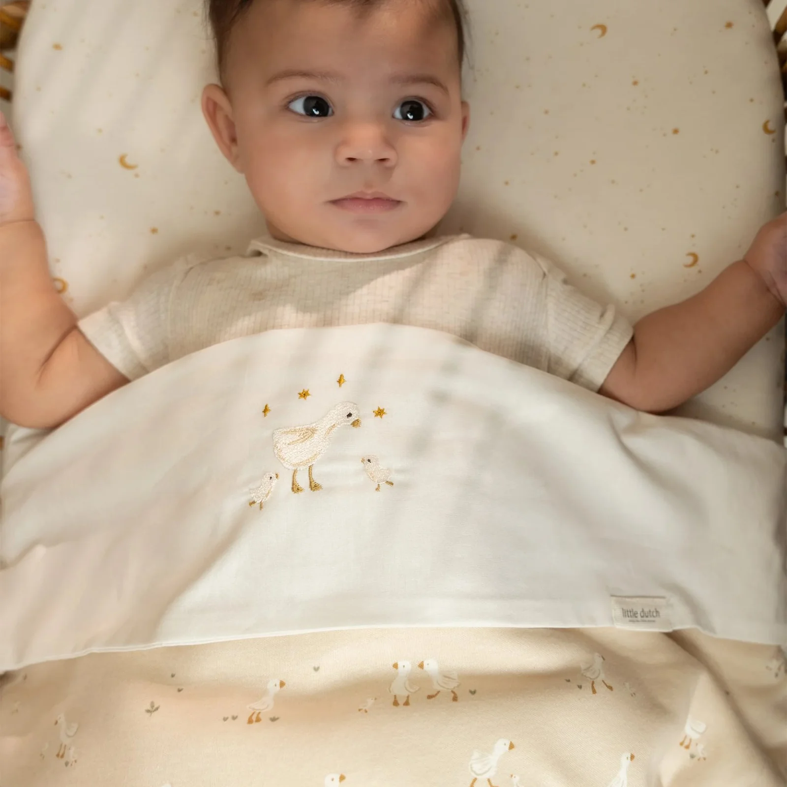 Little Dutch Fitted Bassinet Sheet - Moon & Stars