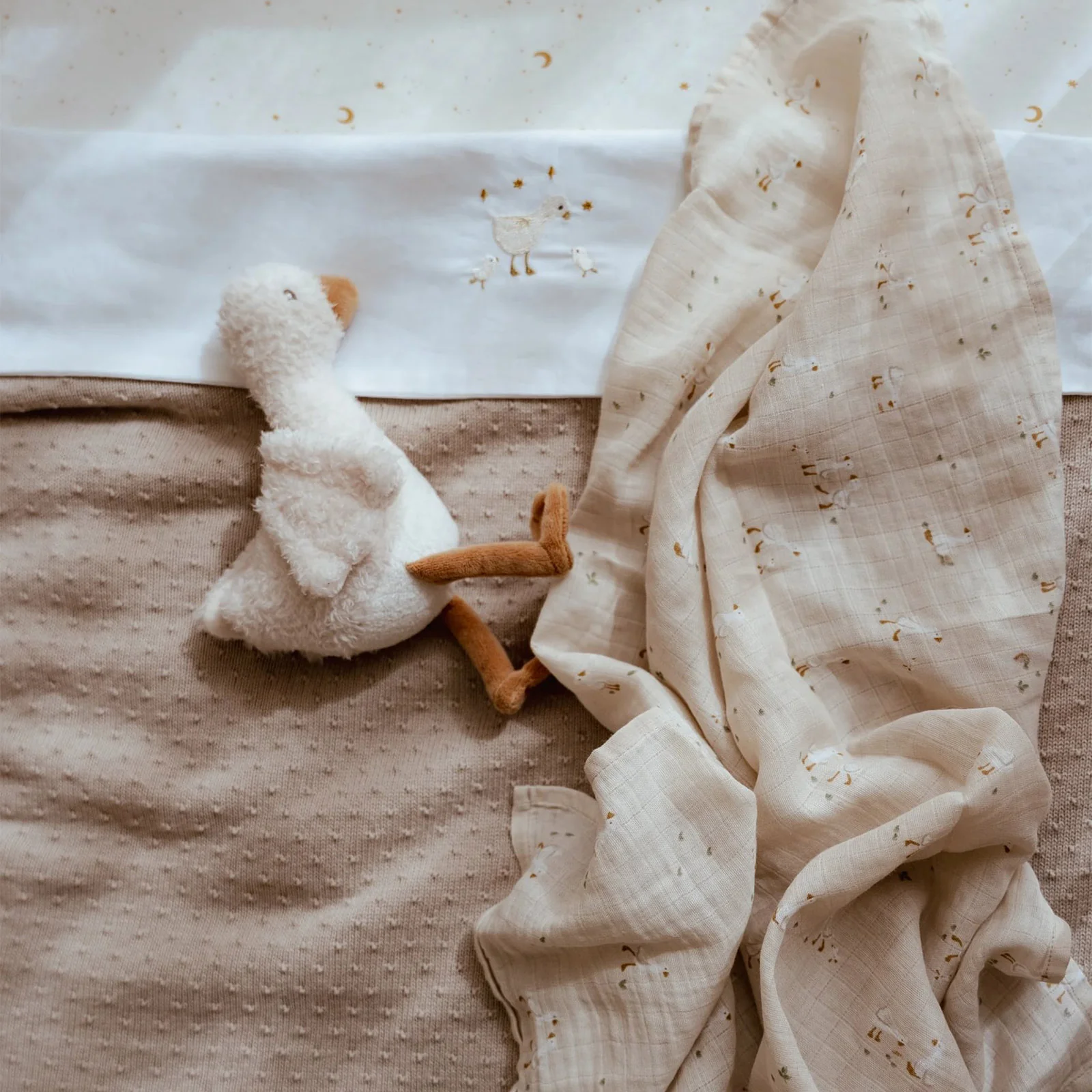 Little Dutch Knitted Bassinet Blanket - Soft Beige