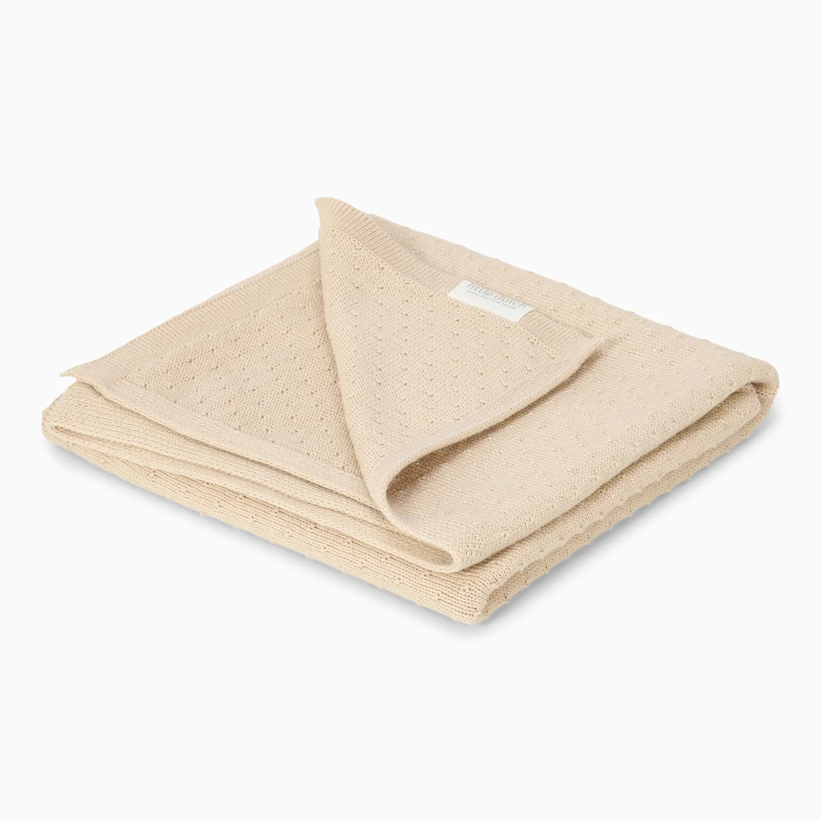 Little Dutch Knitted Bassinet Blanket - Soft Beige - Image 2