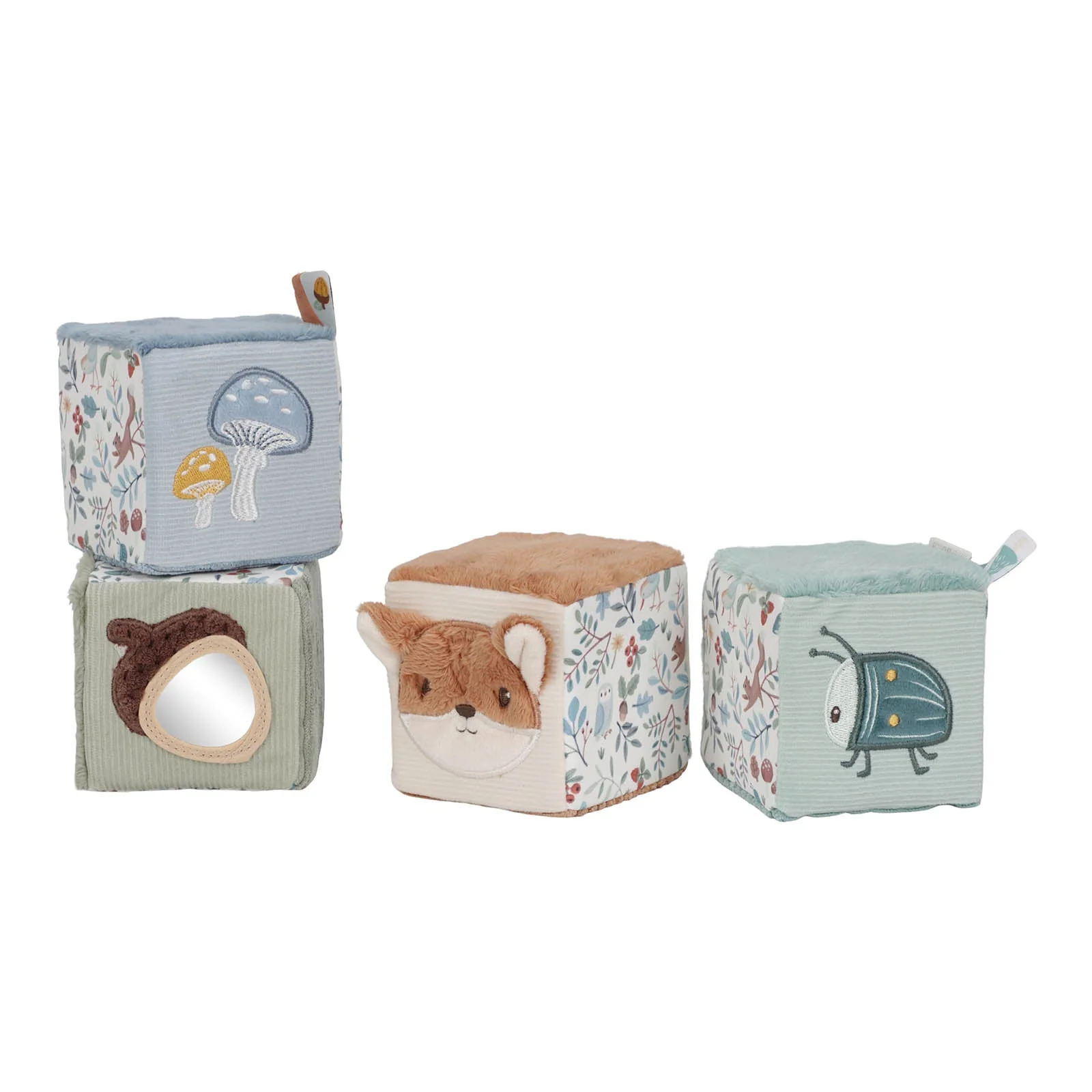 Little Dutch Soft Cube Set - Blue Forest Friend - Image 2