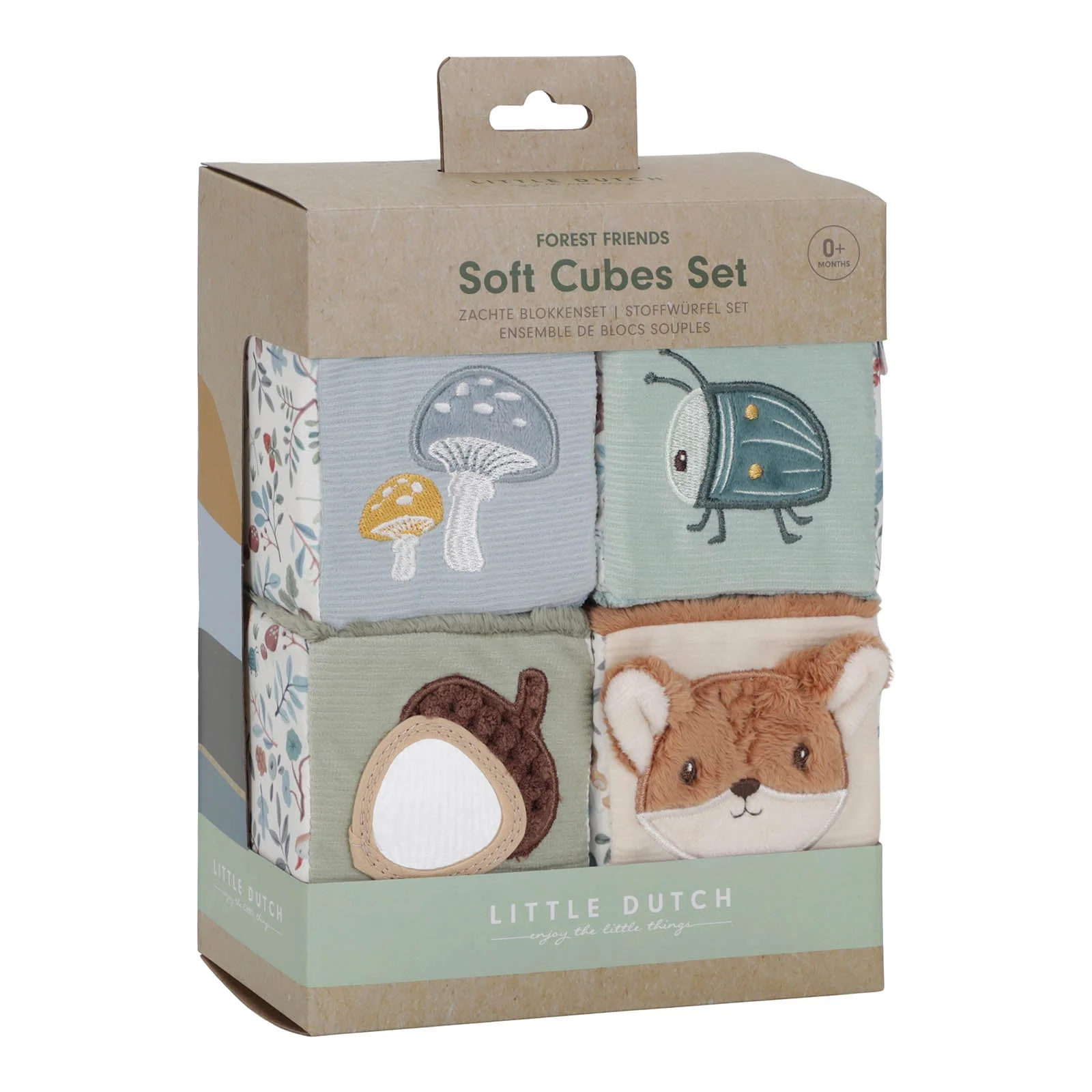 Little Dutch Soft Cube Set - Blue Forest Friend - Image 4