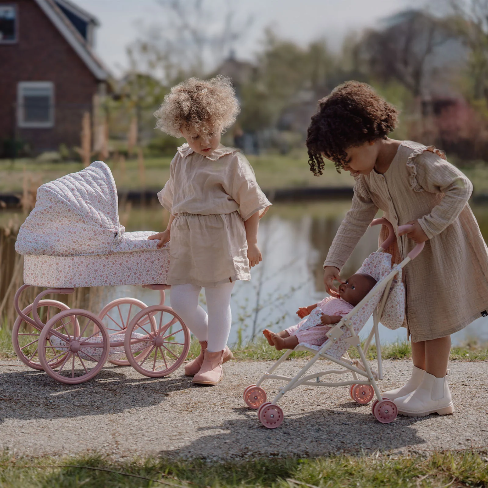 Little Dutch Metal White Doll Stroller - Image 4
