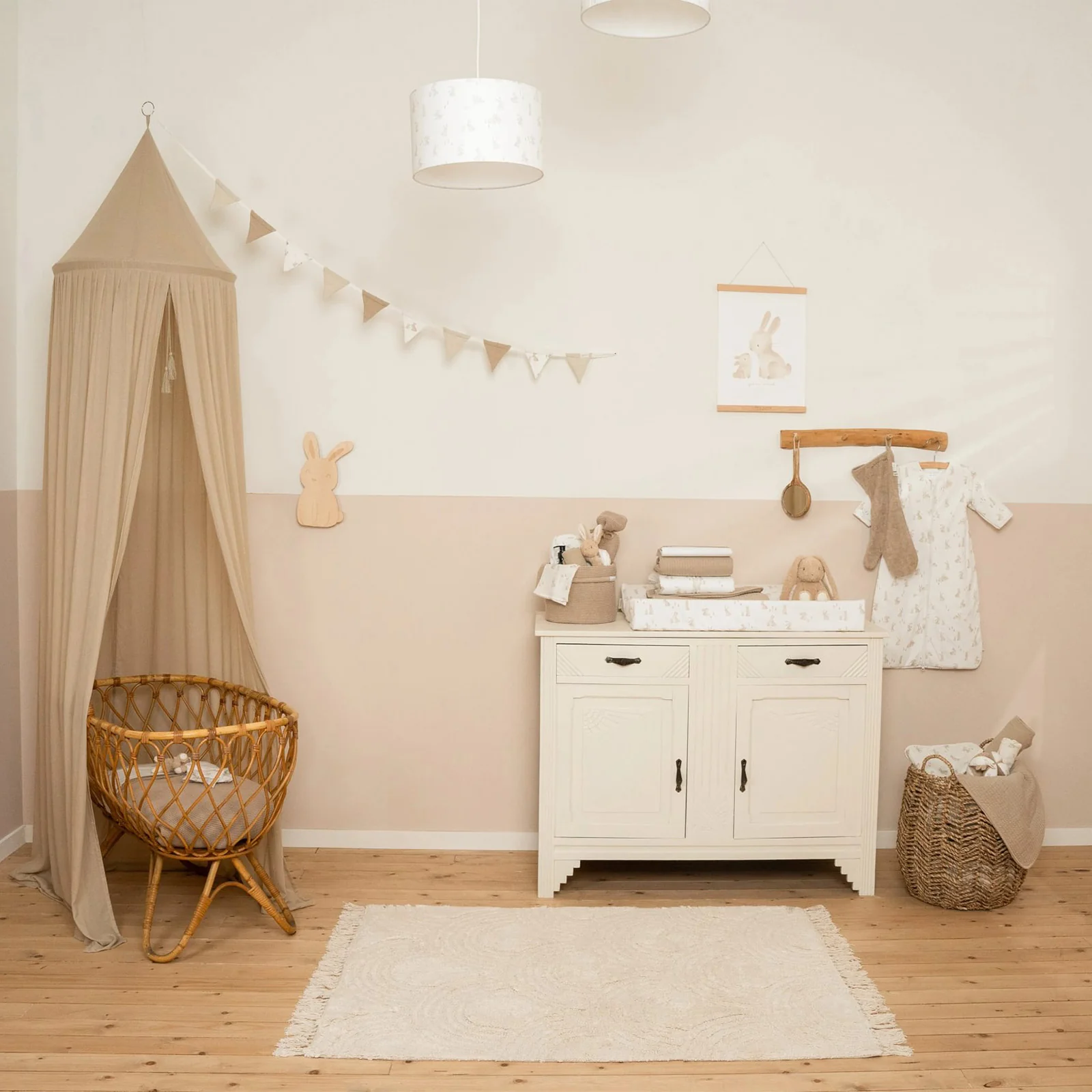 Little Dutch Muslin Bed Canopy - Soft Beige