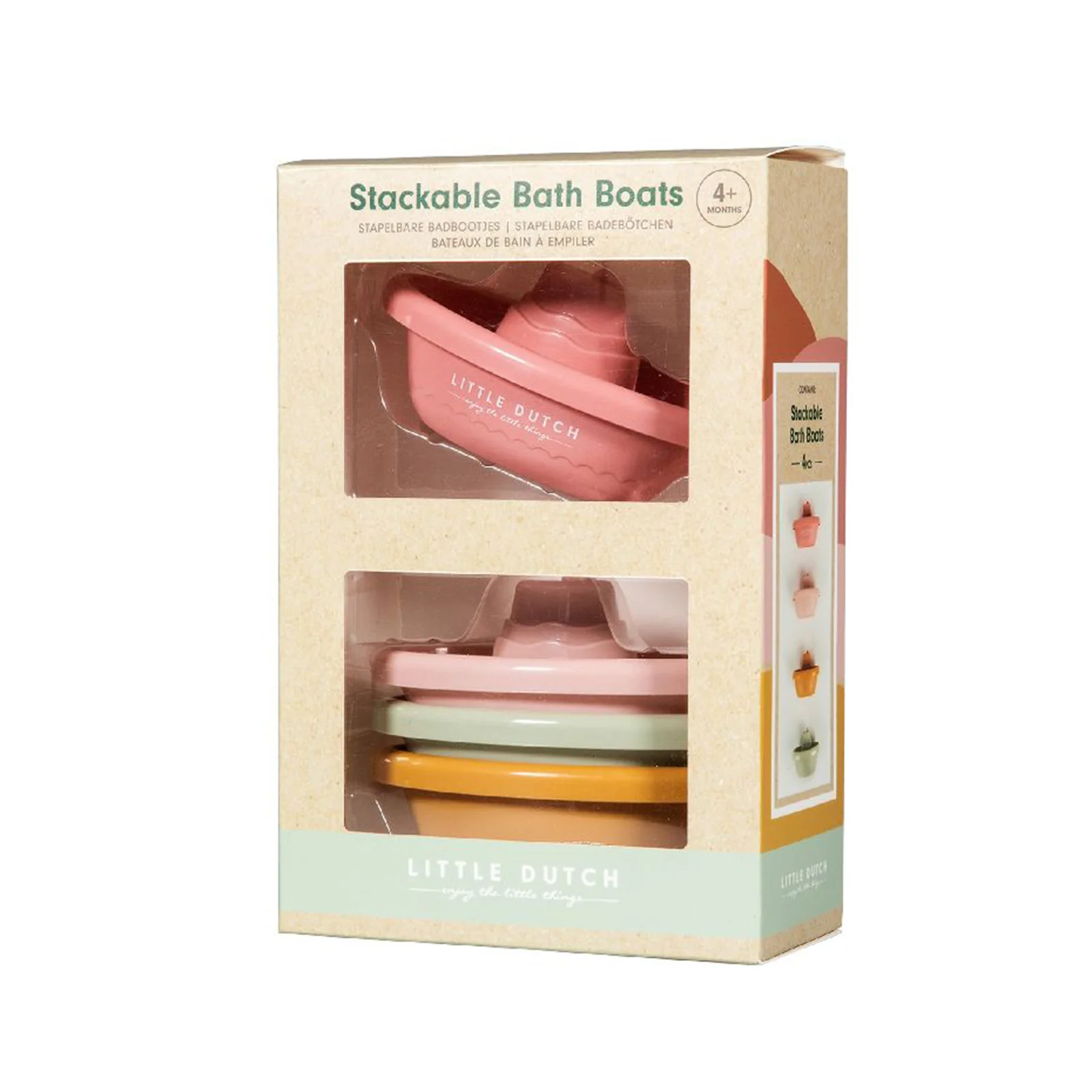 Little Dutch Pink Stackable Bath Boats - Image 4