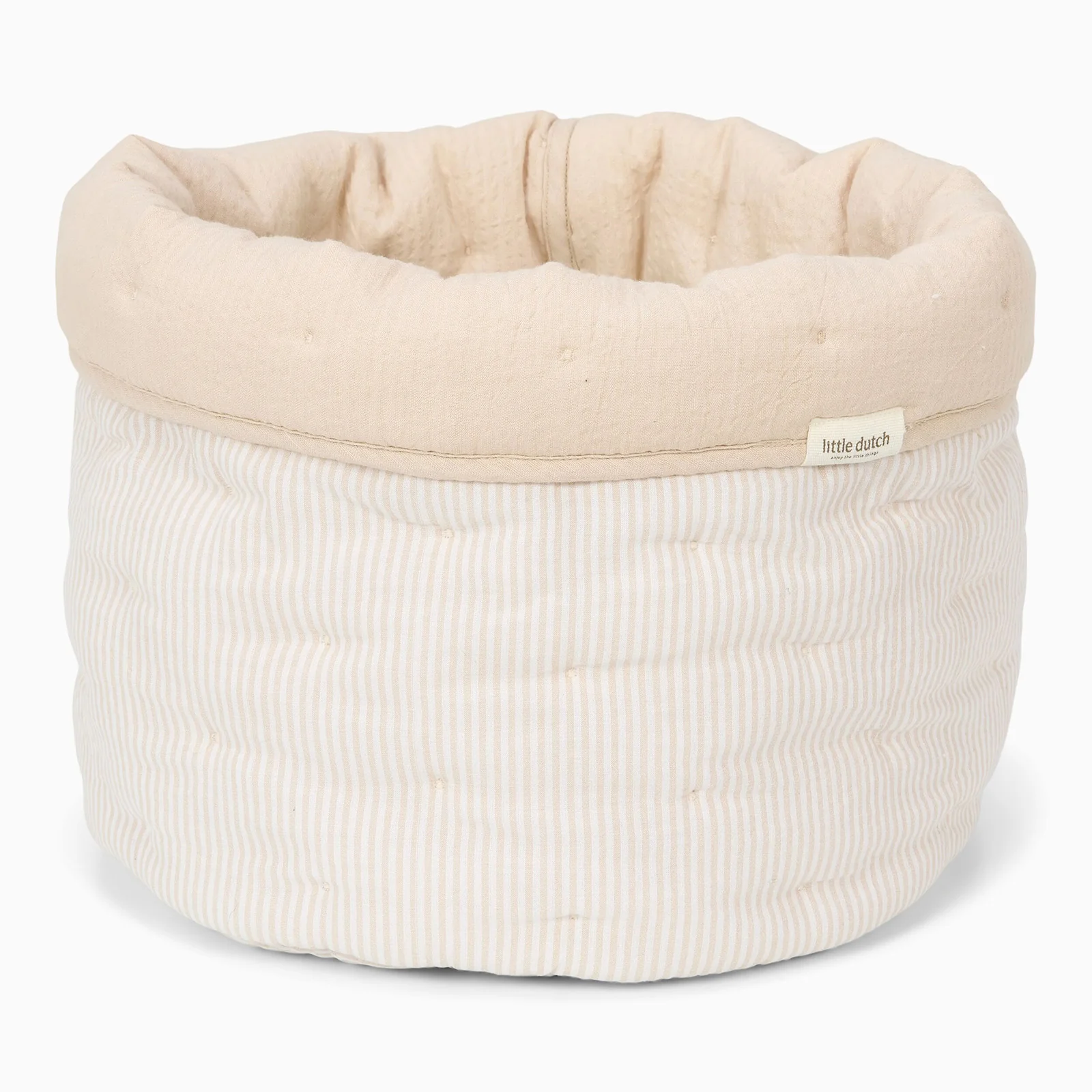 Little Dutch Quilted Storage Basket Medium - Soft Beige - Image 2