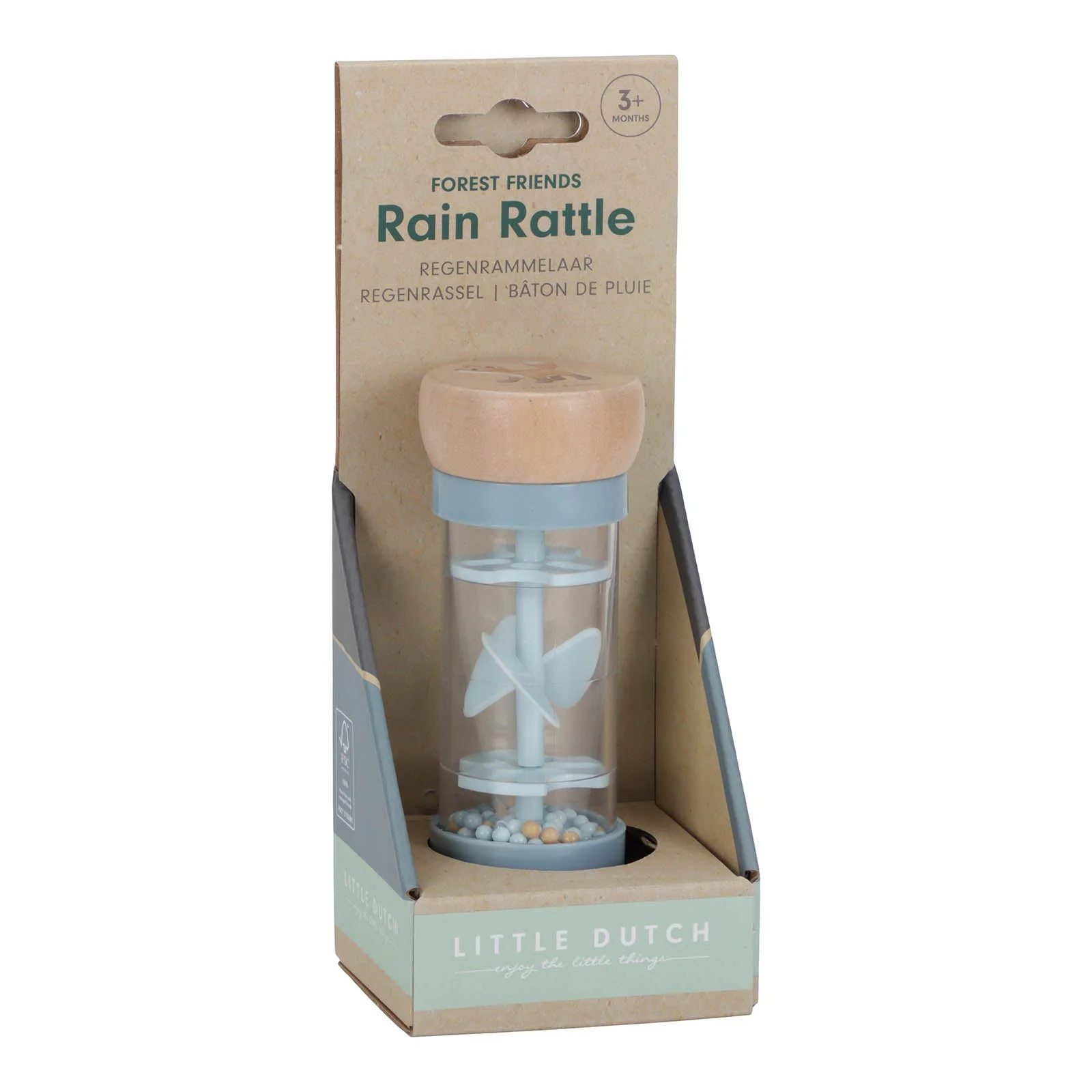 Little Dutch Rain Rattle - Blue Forest Friends - Image 5