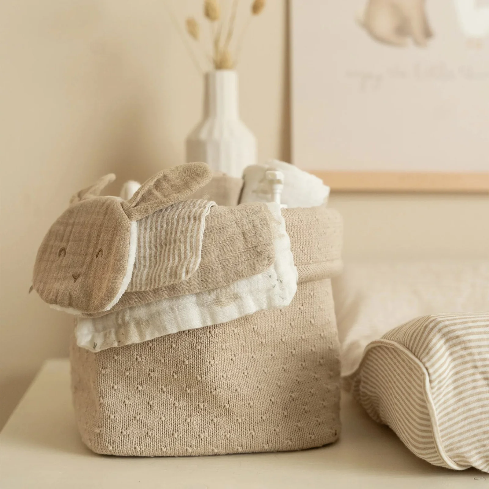 Little Dutch Storage Basket Knitted Small - Soft Beige