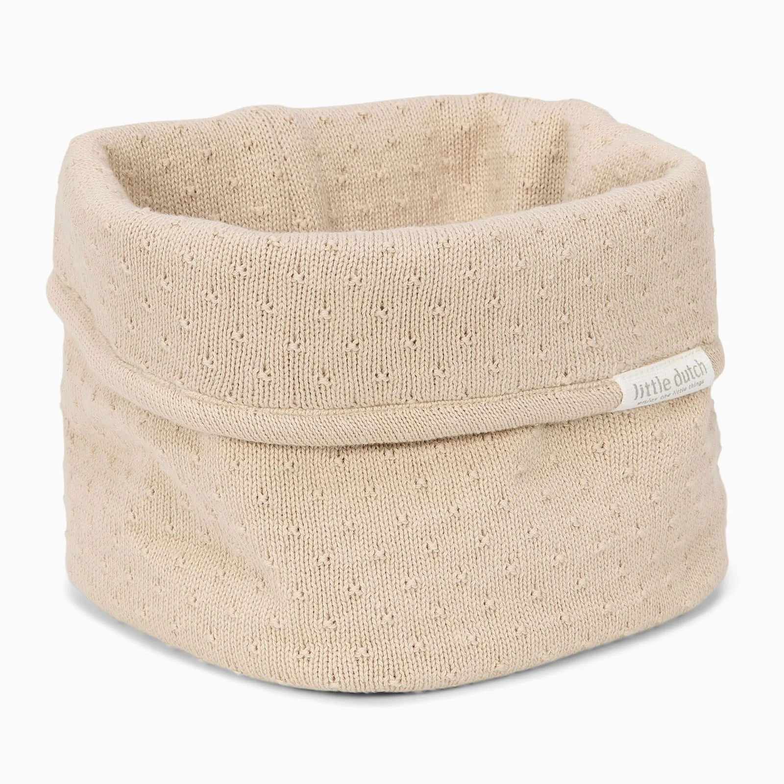 Little Dutch Storage Basket Knitted Small - Soft Beige - Image 2