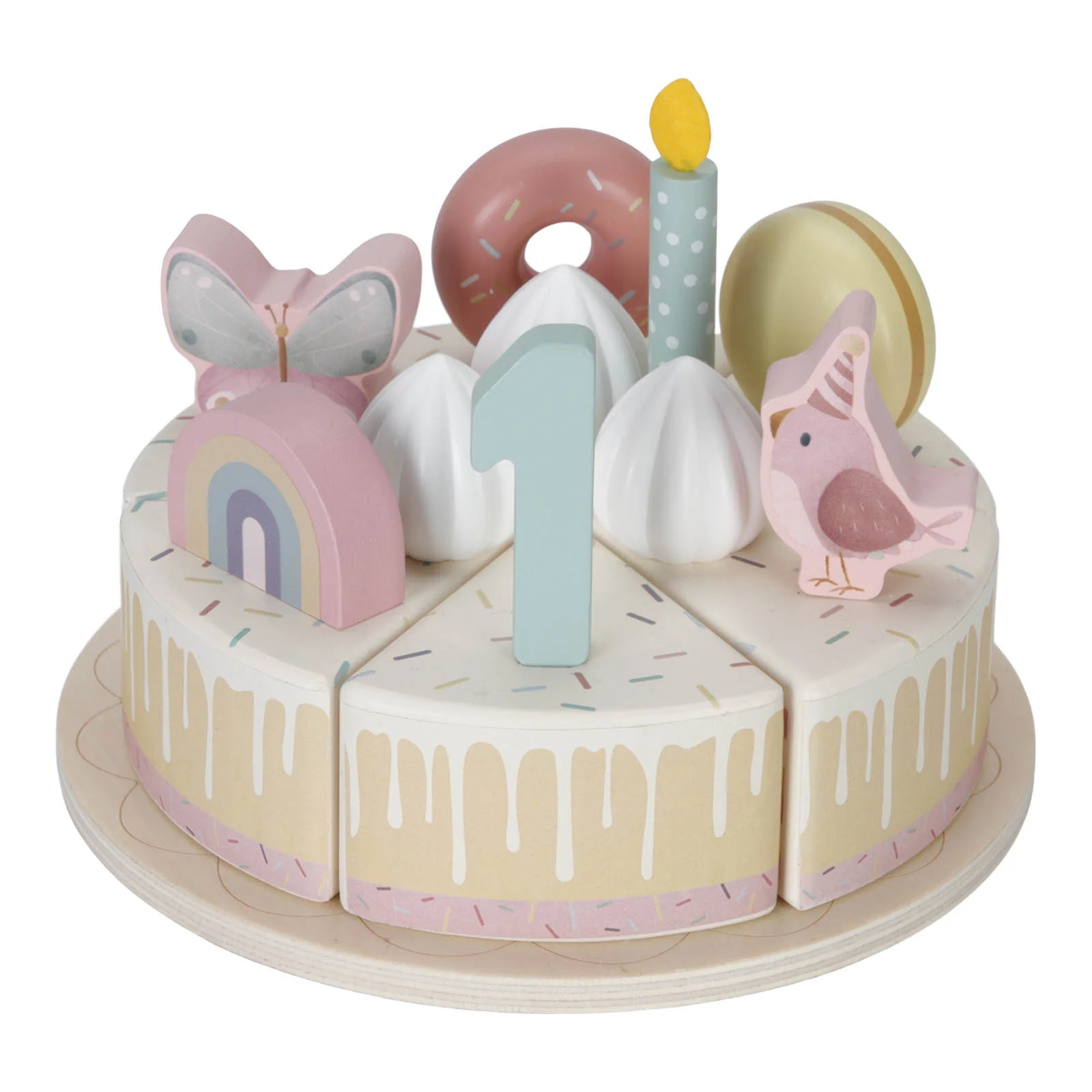 Little Dutch Wooden Birthday Cake - Pink - Image 2
