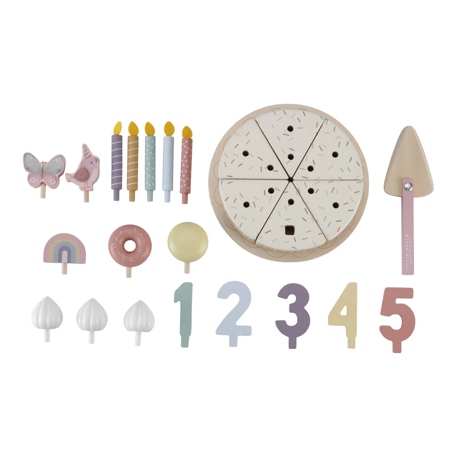Little Dutch Wooden Birthday Cake - Pink - Image 4