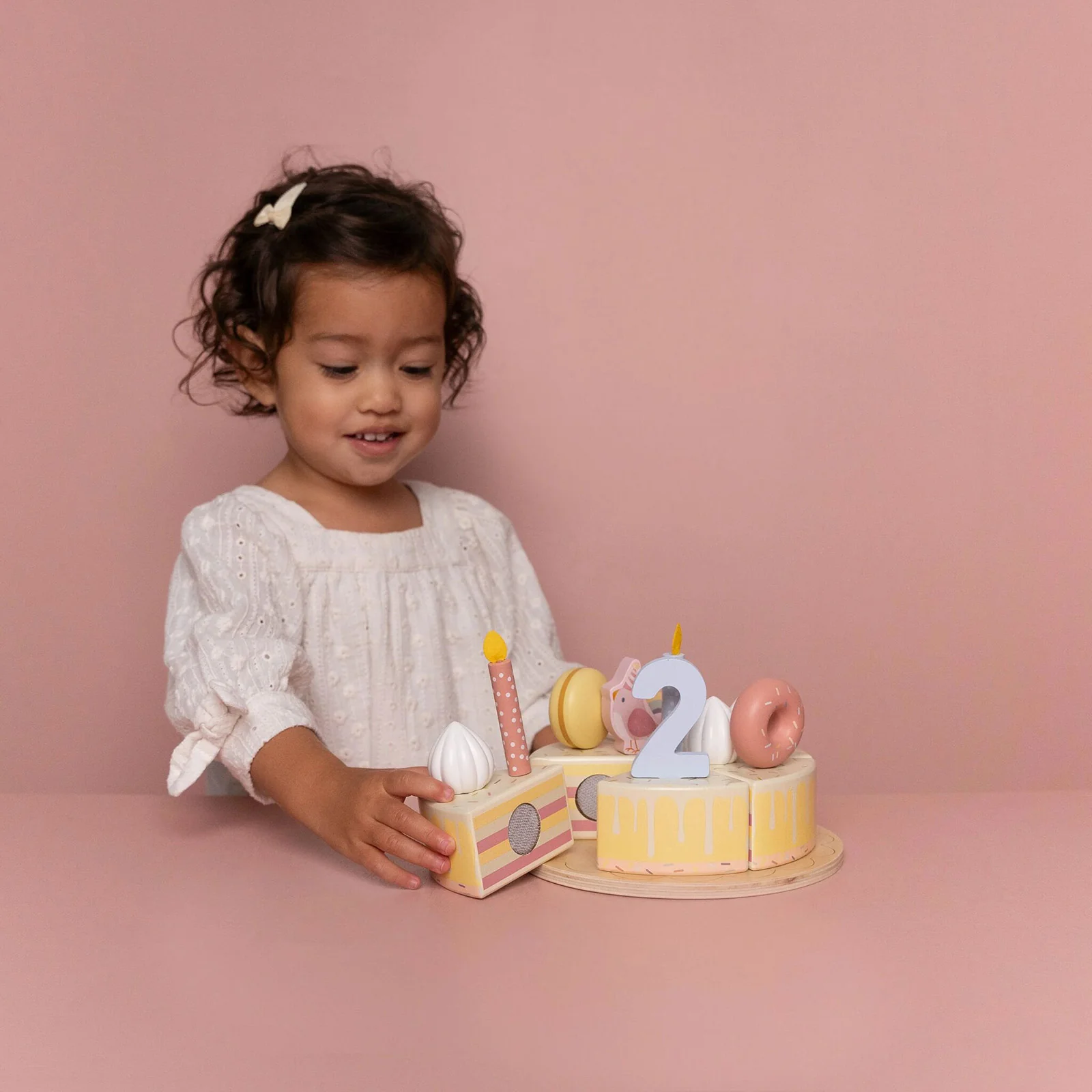 Little Dutch Wooden Birthday Cake - Pink - Image 5