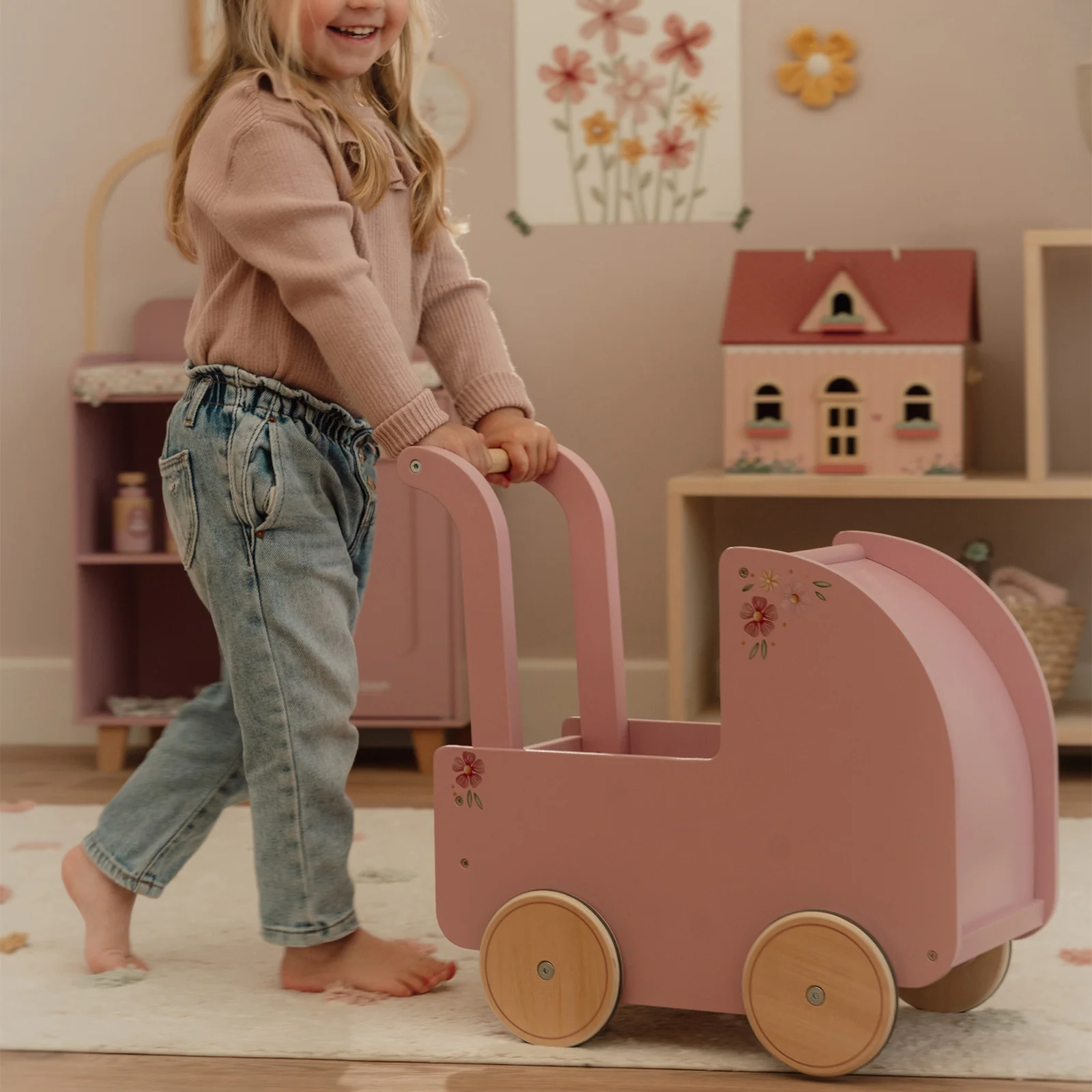 Little Dutch Wooden Doll Pram - Image 2