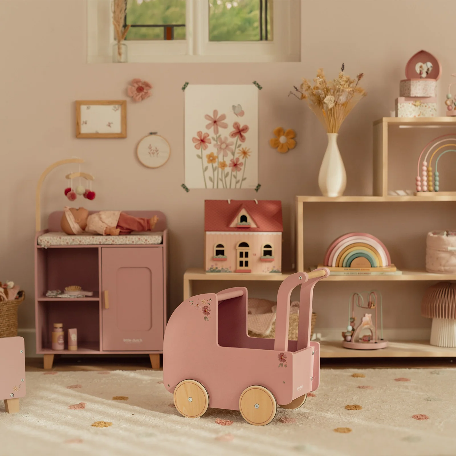 Little Dutch Wooden Doll Pram - Image 4