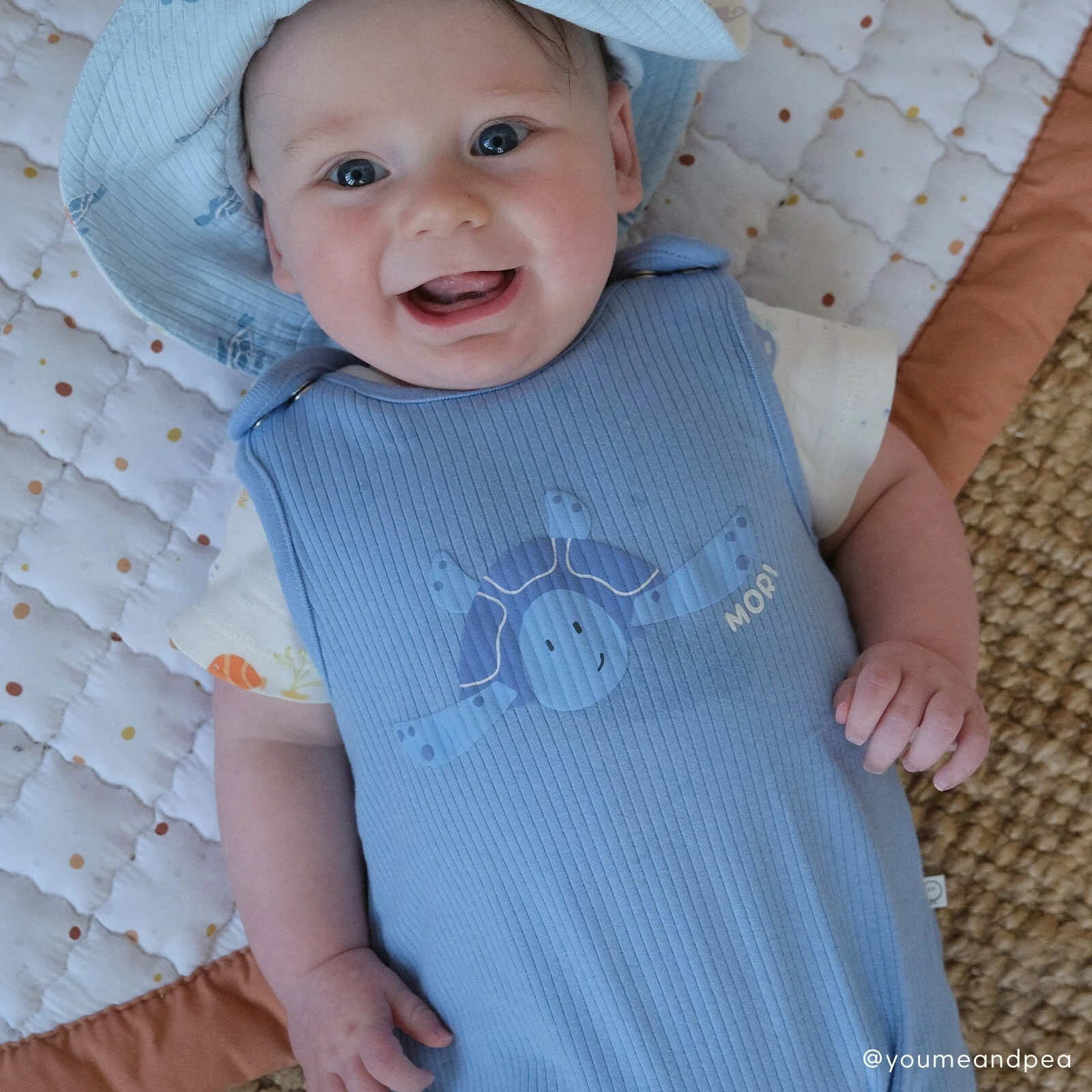 Little Fish Short Sleeve Bodysuit & Turtle Ribbed Beach Romper - Image 2