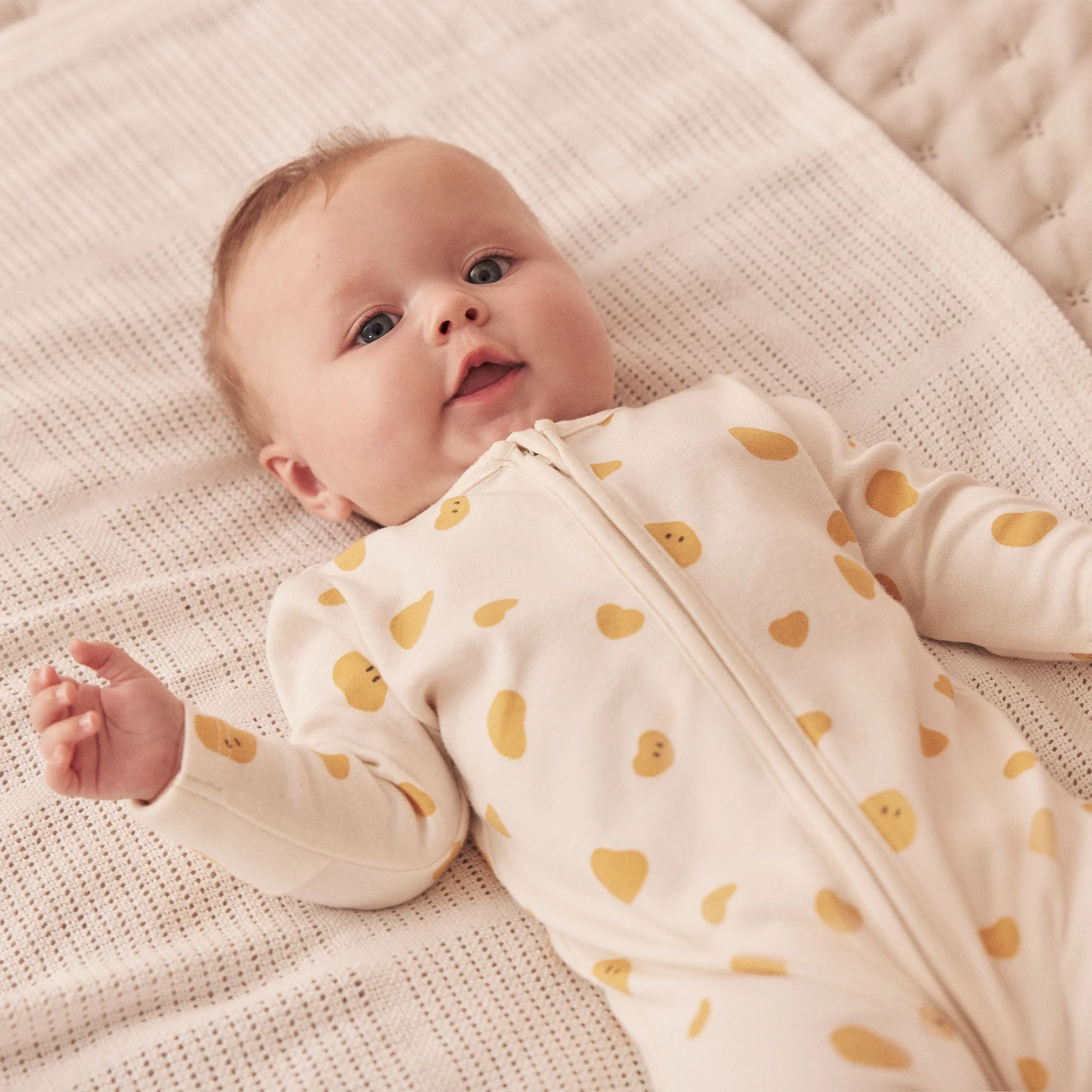 Little Hearts Print Clever Zip Sleepsuit