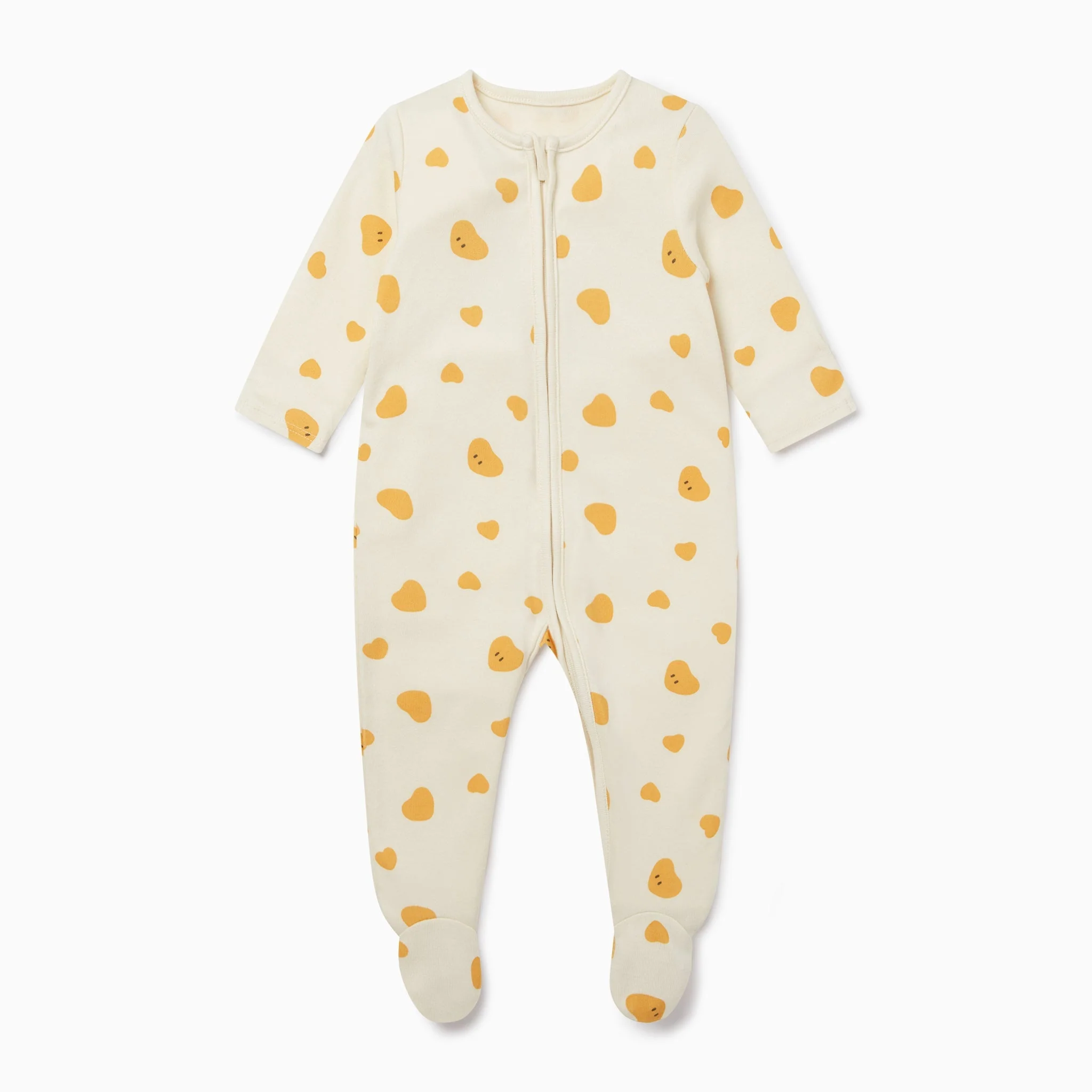 Little Hearts Print Clever Zip Sleepsuit - Image 2