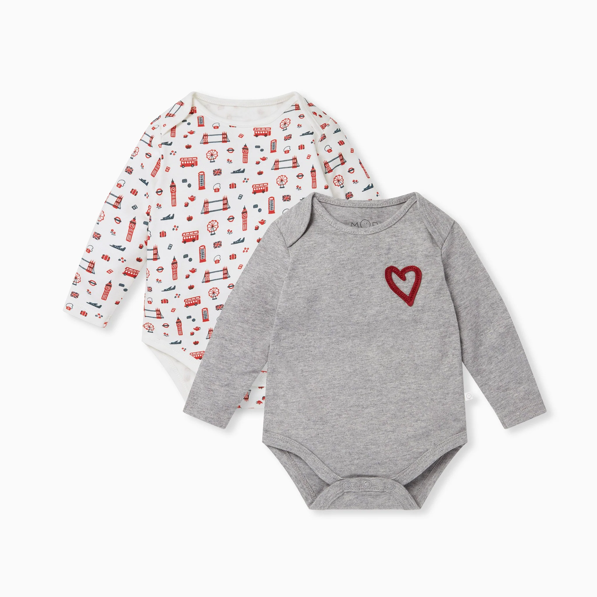 Little London Long Sleeve Bodysuit 2 Pack