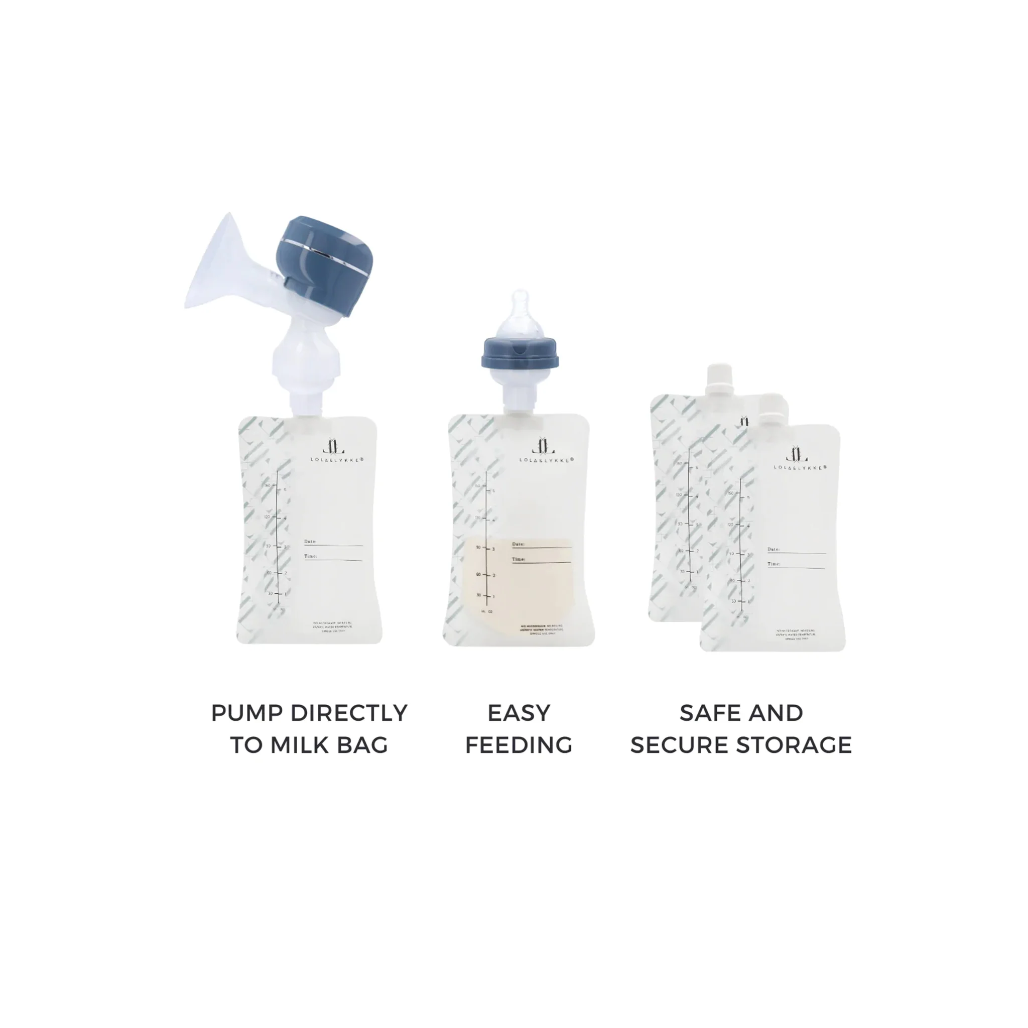 Lola & Lykke Breast Milk Storage Bags (10pcs) with Adapter - Image 2