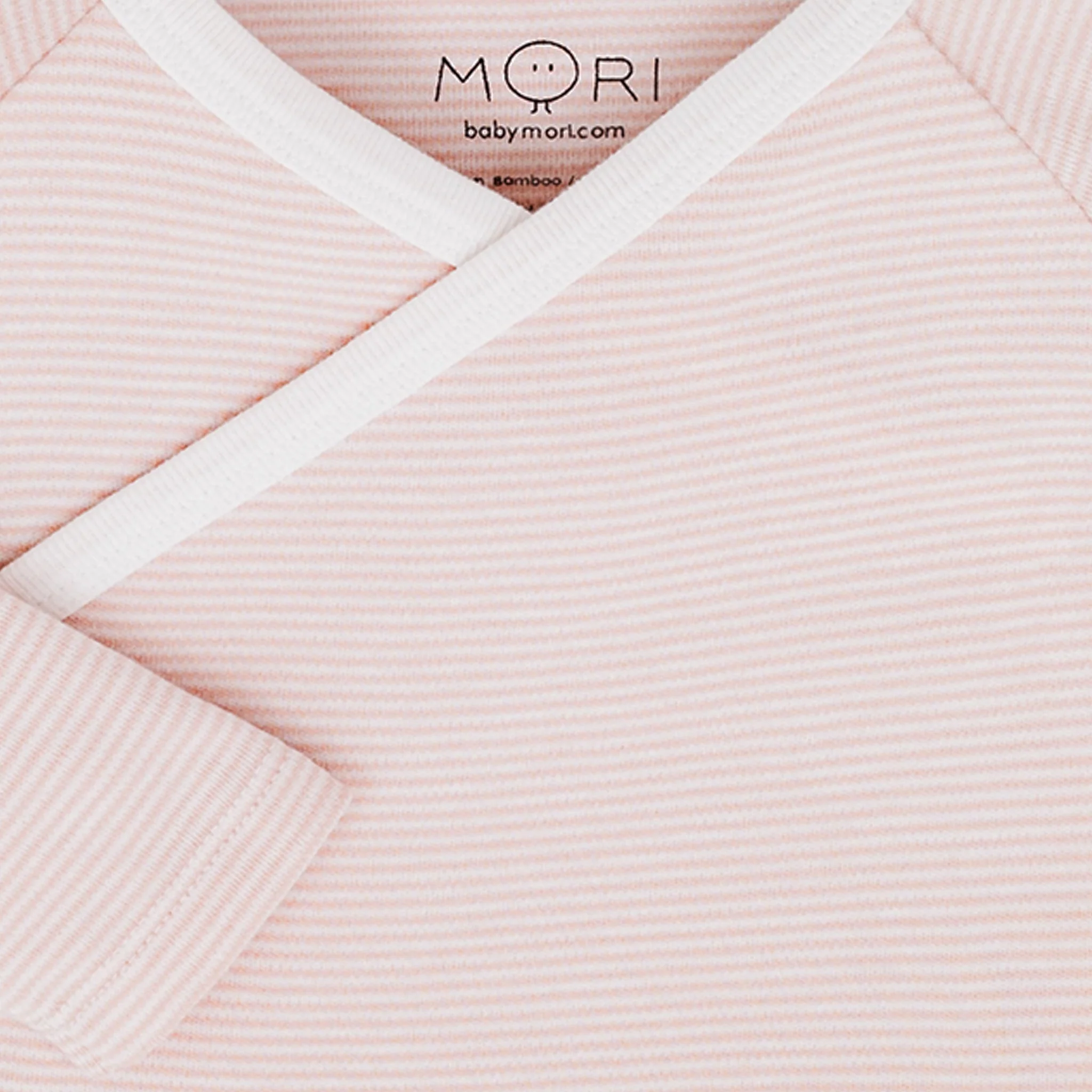 Long Sleeve Kimono Bodysuit - Blush Stripe - Image 3