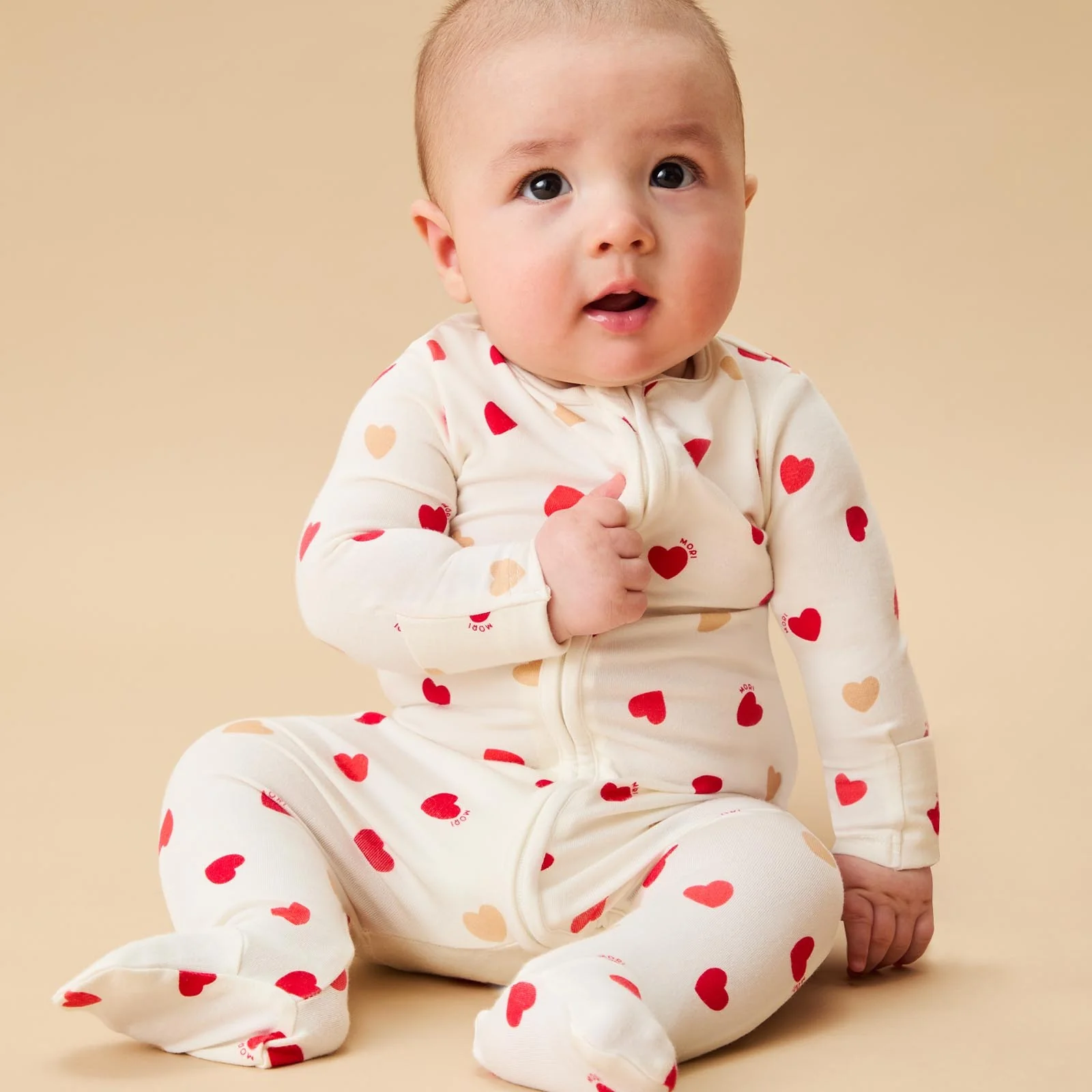 Love Hearts Clever Zip Sleepsuit