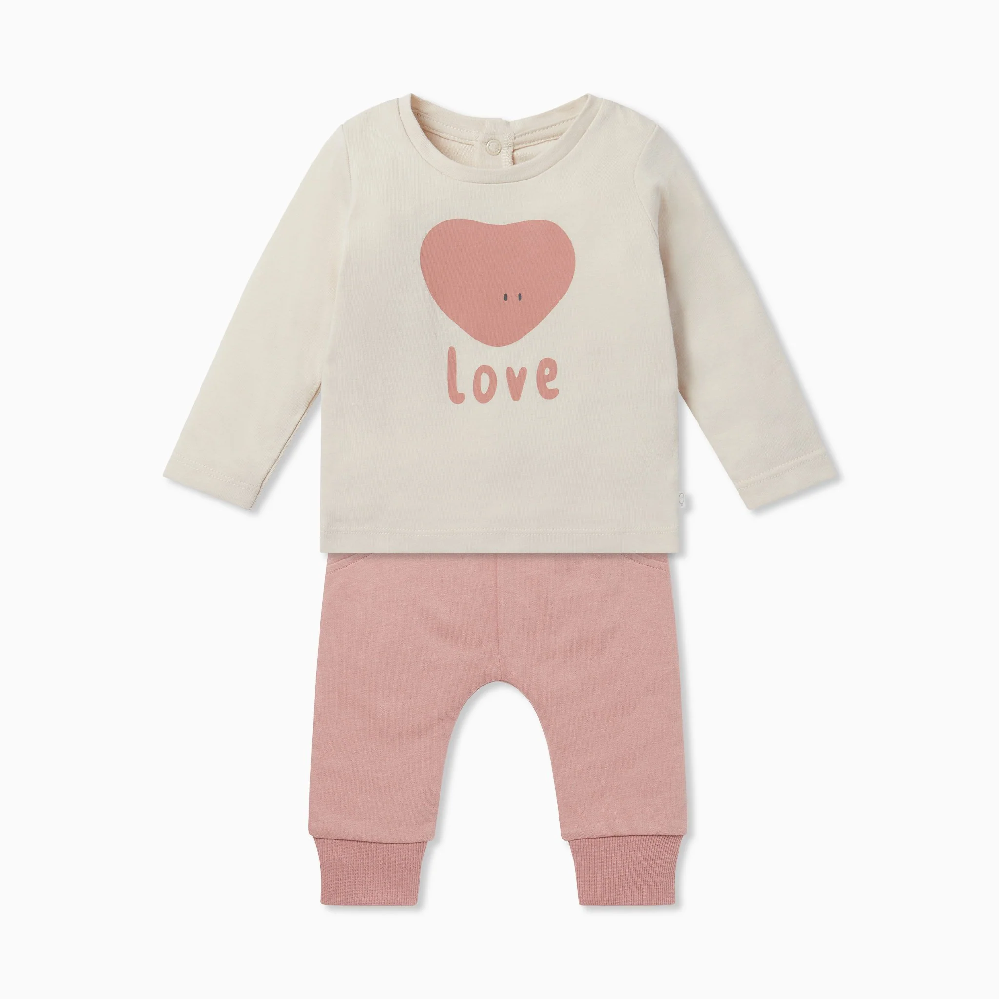 Love Slogan Long Sleeve T-Shirt & Joggers Outfit