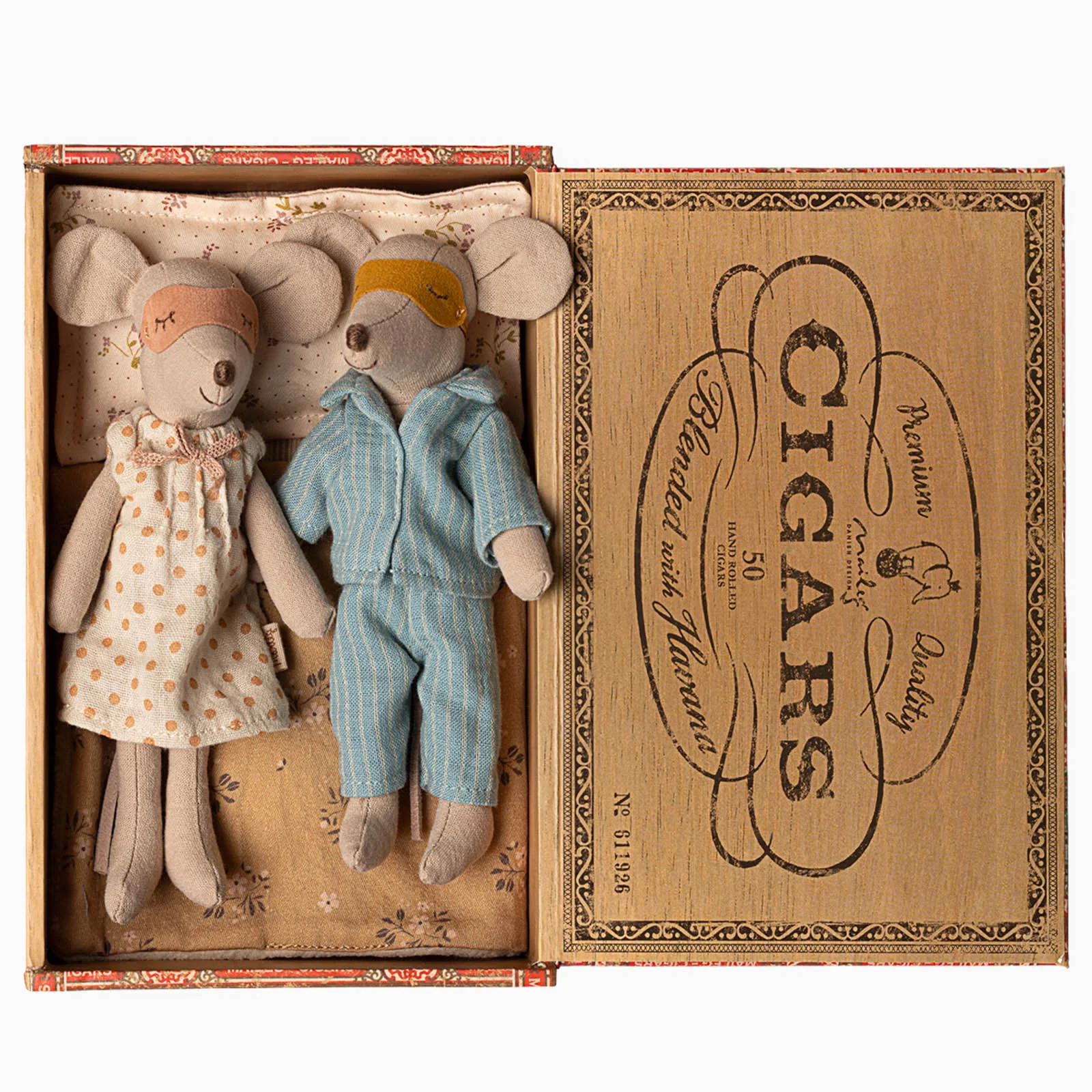 Maileg Mum & Dad Mice In Cigarbox