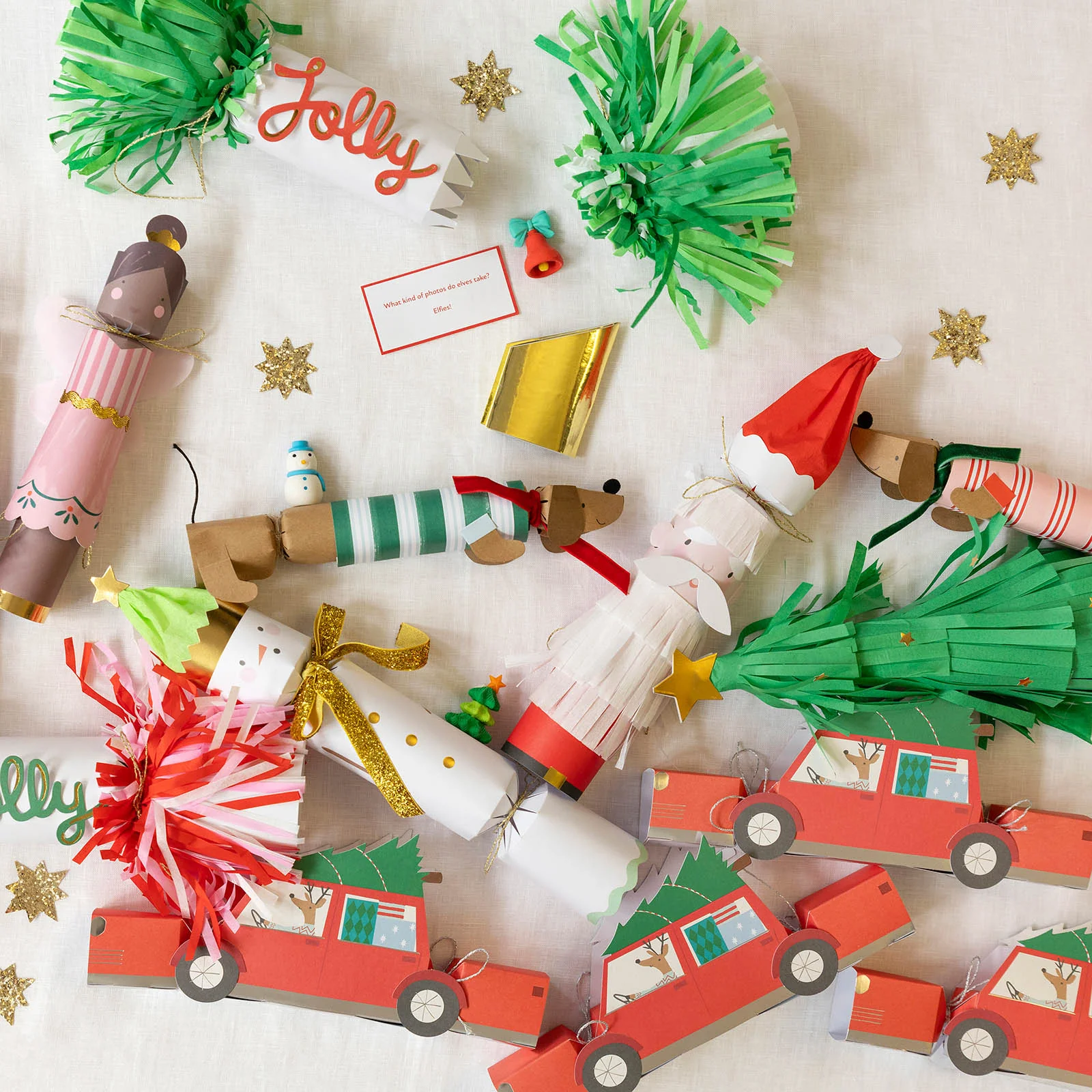 Meri Meri Santa, Reindeer & Tree Crackers - Image 2