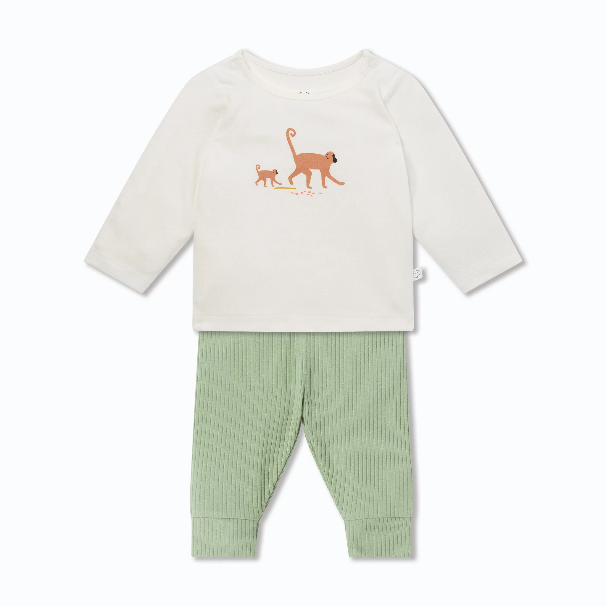 Monkey Long Sleeve T-Shirt & Ribbed Joggers Outfit
