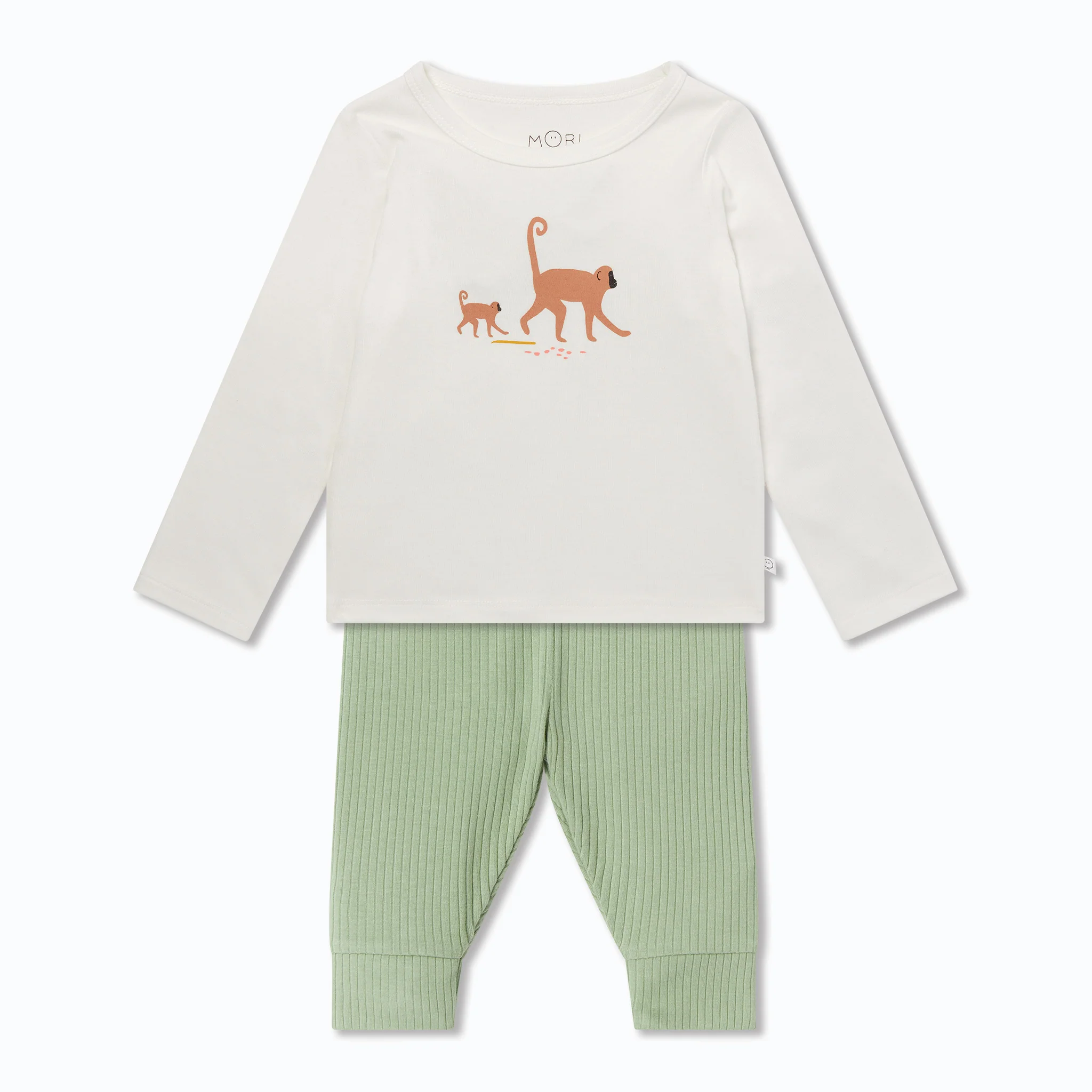 Monkey Long Sleeve T-Shirt & Ribbed Joggers Outfit - Image 2